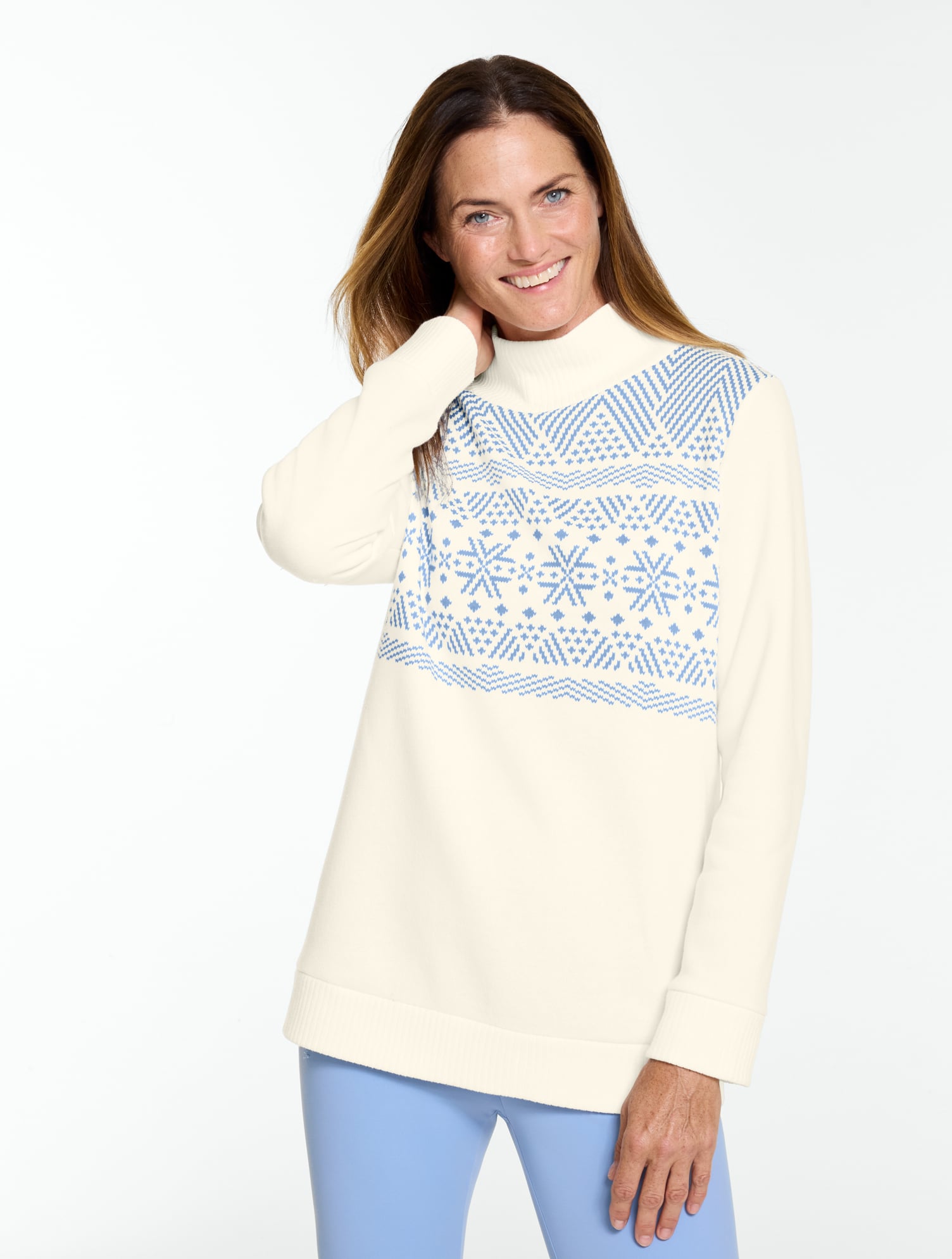 Cozy Fleece Ribbed Mockneck Pullover | Talbots