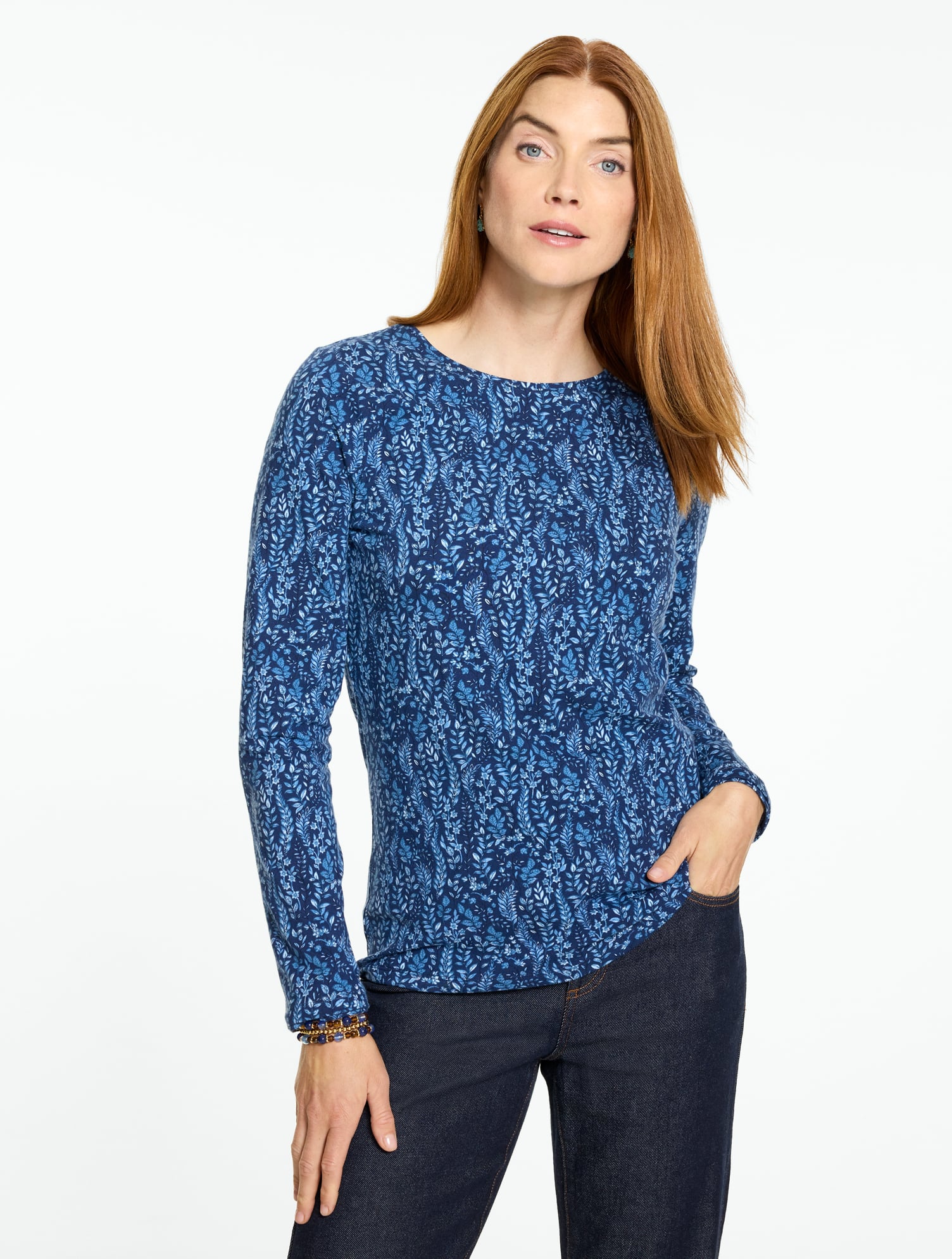 Long Sleeve Crewneck Tee - Foliage Fresco