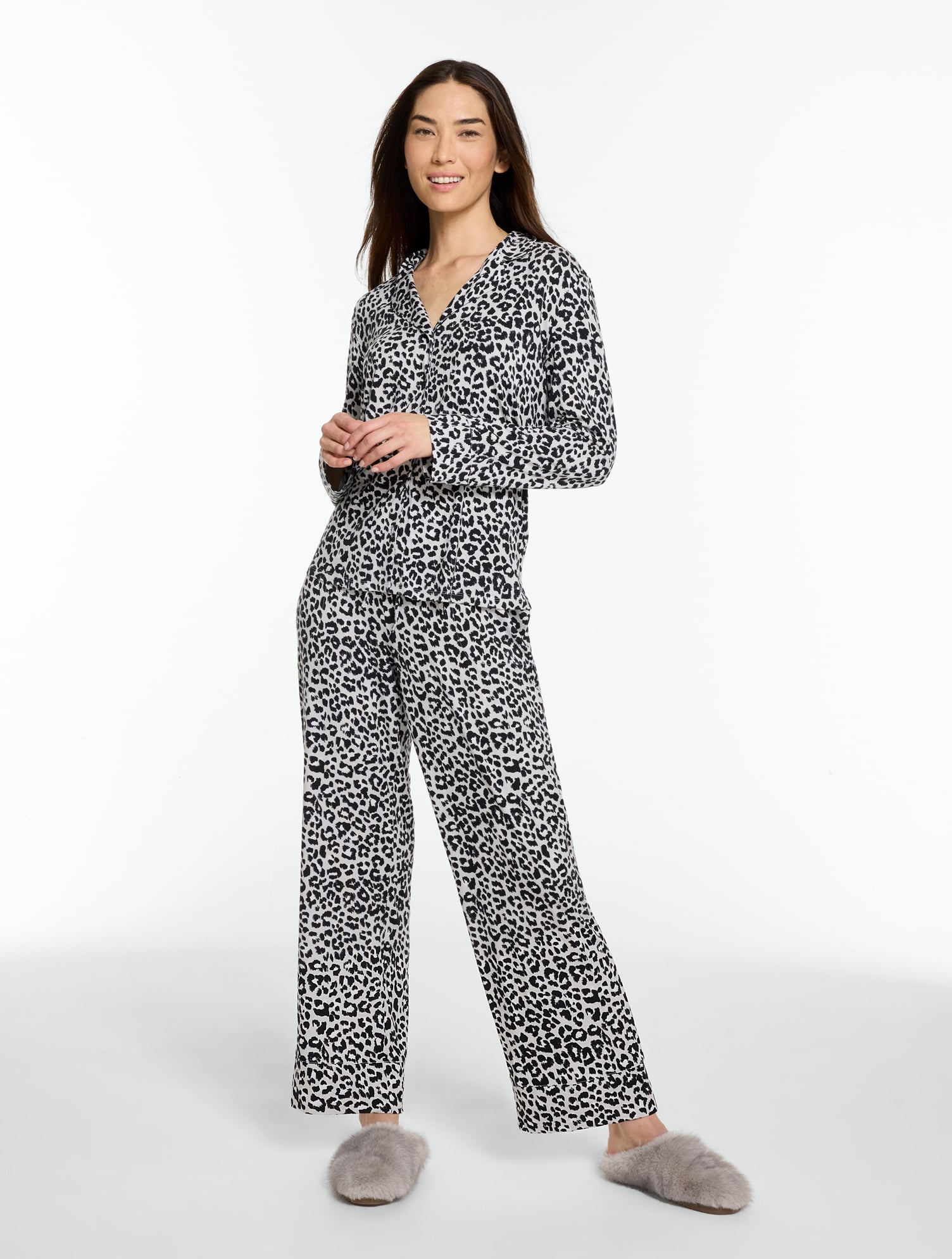 Talbots x Soma Long Sleeve & Pant Pajama Set - Fabulous Leopard