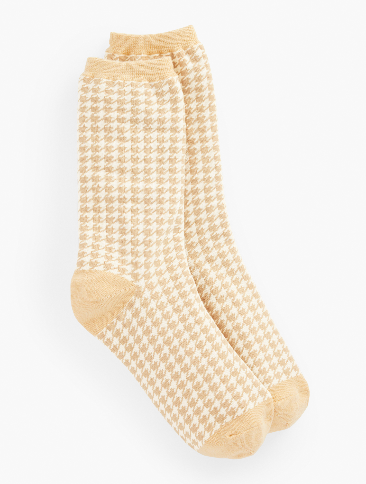 Talbots Houndstooth Trouser Socks - Fawn - 001