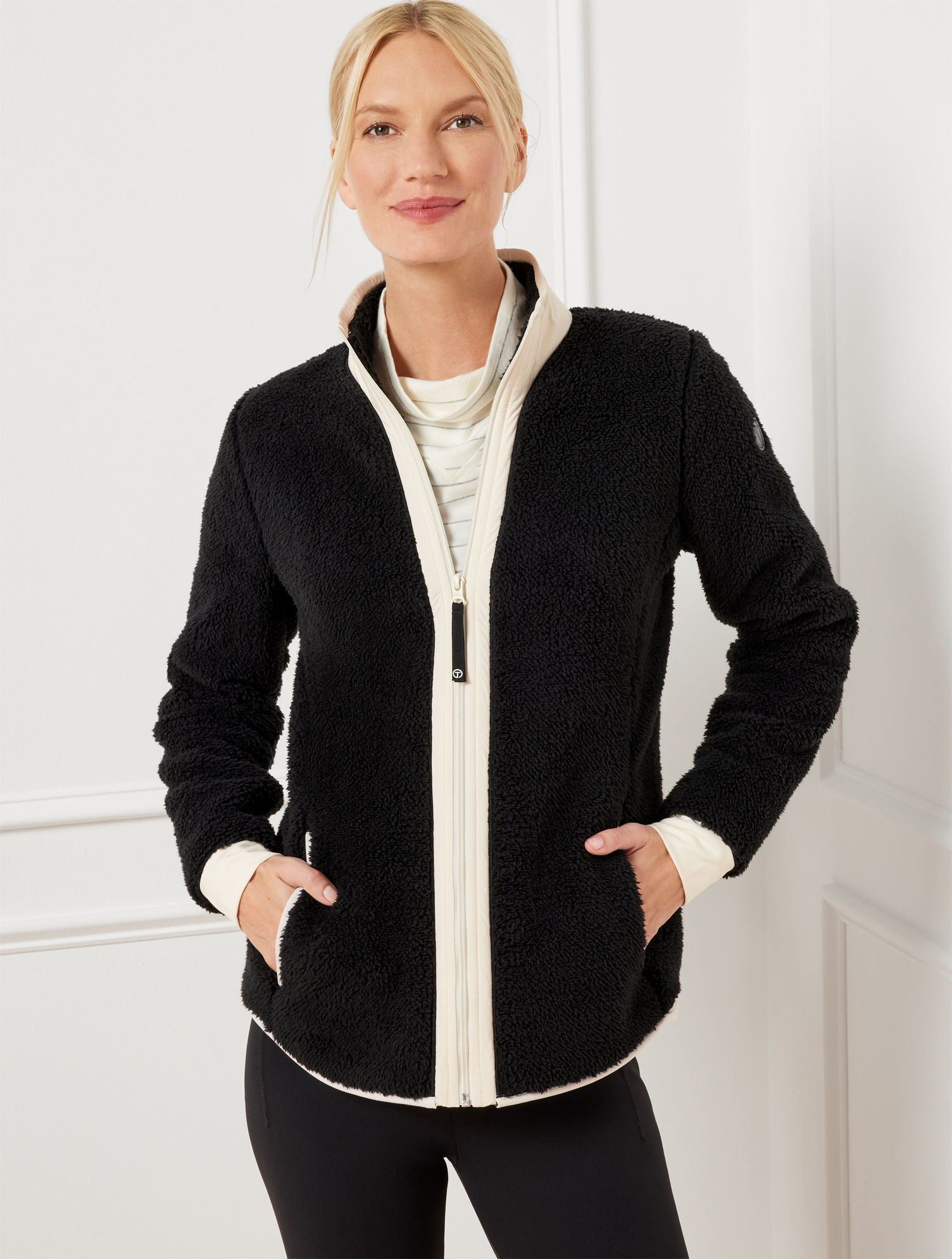 Cozy Colorblock Sherpa Jacket | Talbots