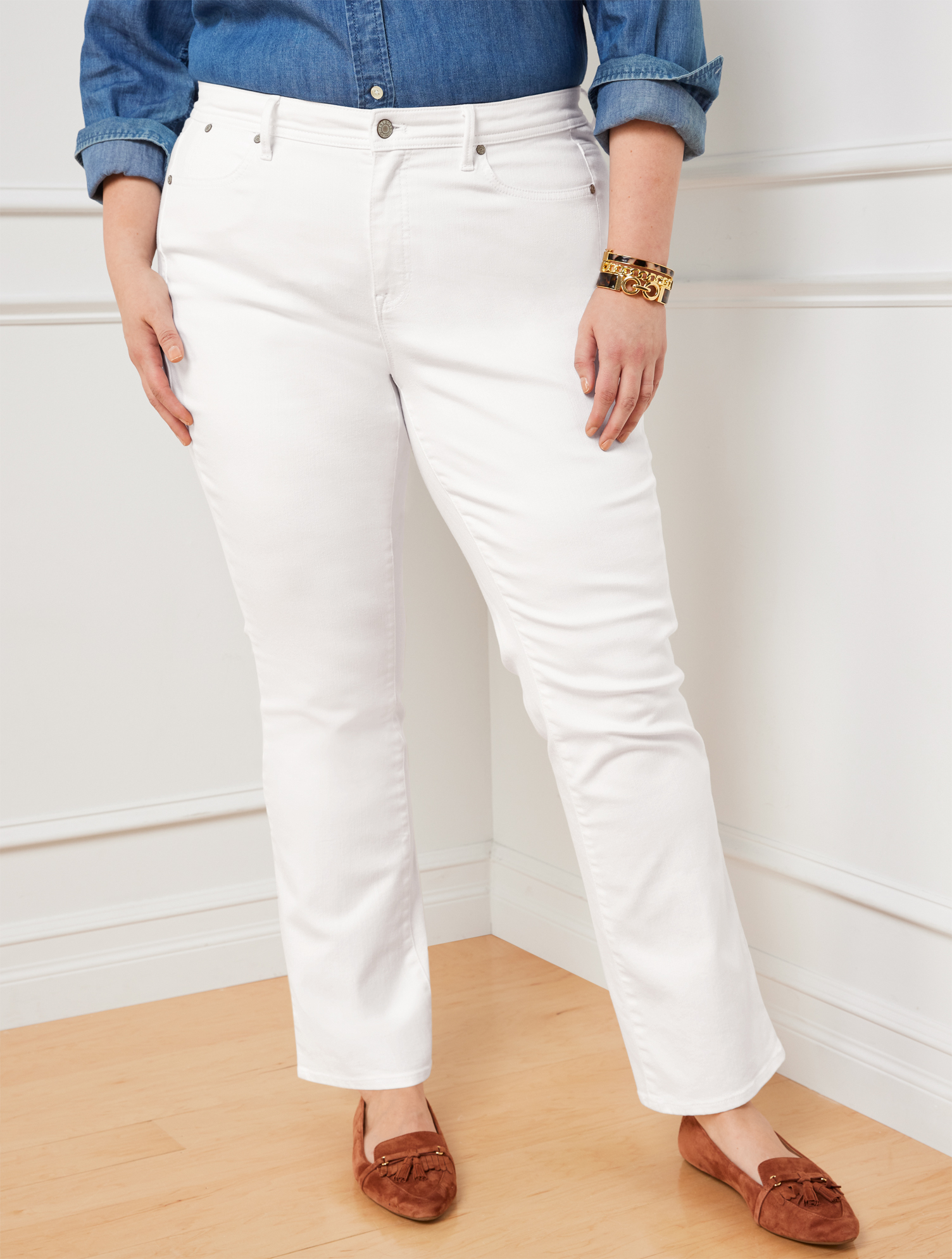 Talbots Plus Size - High-waist Barely Boot Jeans - White - 24
