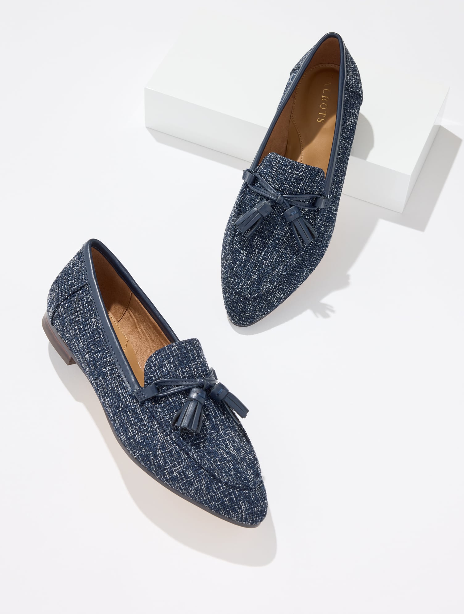 Talbots Kacey Tassel Loafers - Navy Blue/ Ivory - 5m  In Navy Blue,ivory