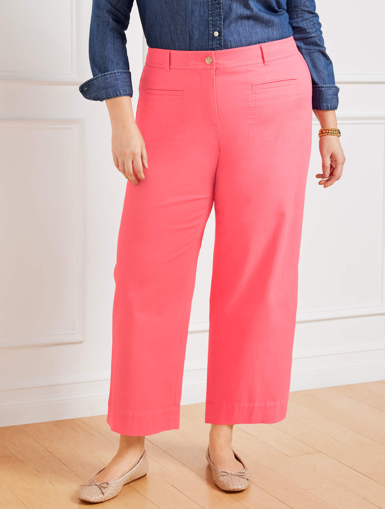Wide Ankle Twill Pants | Talbots