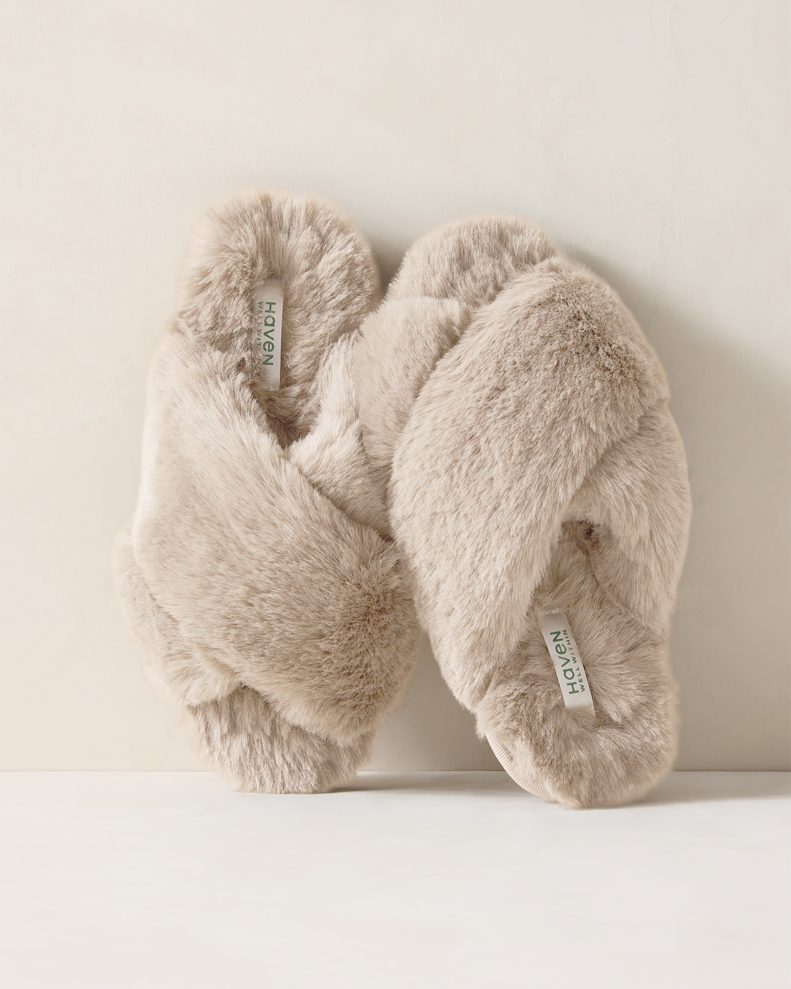 Faux Fur Criss-Cross Slippers - thumbnail 6