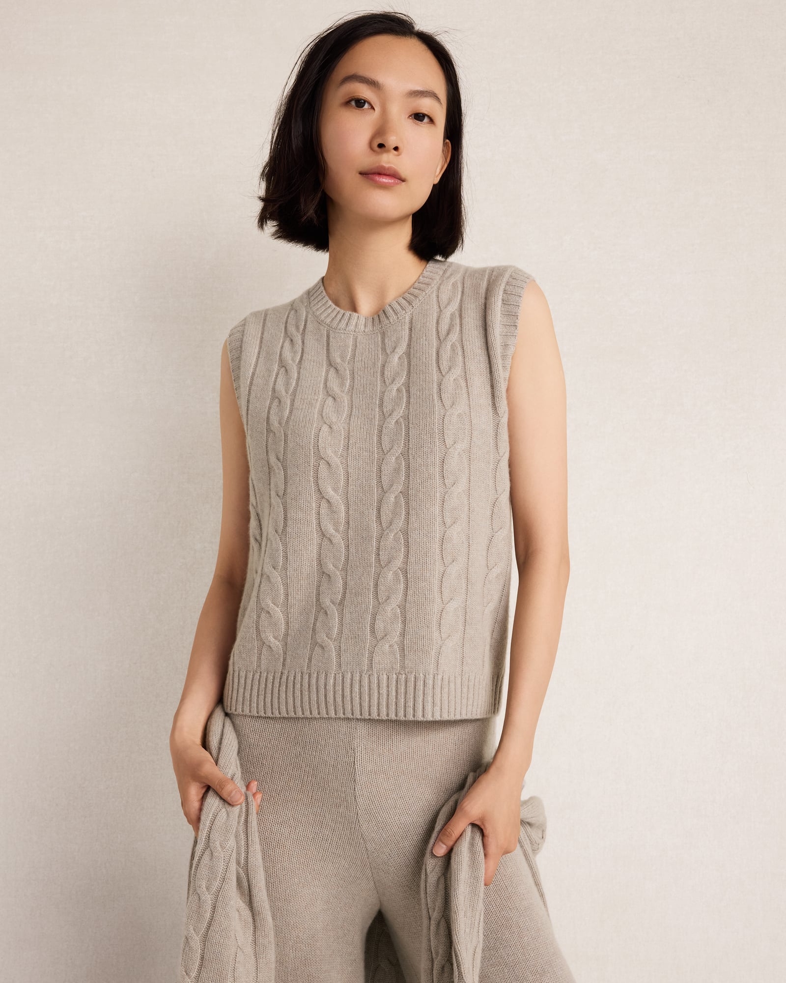 Cashmere Cable Knit Tank