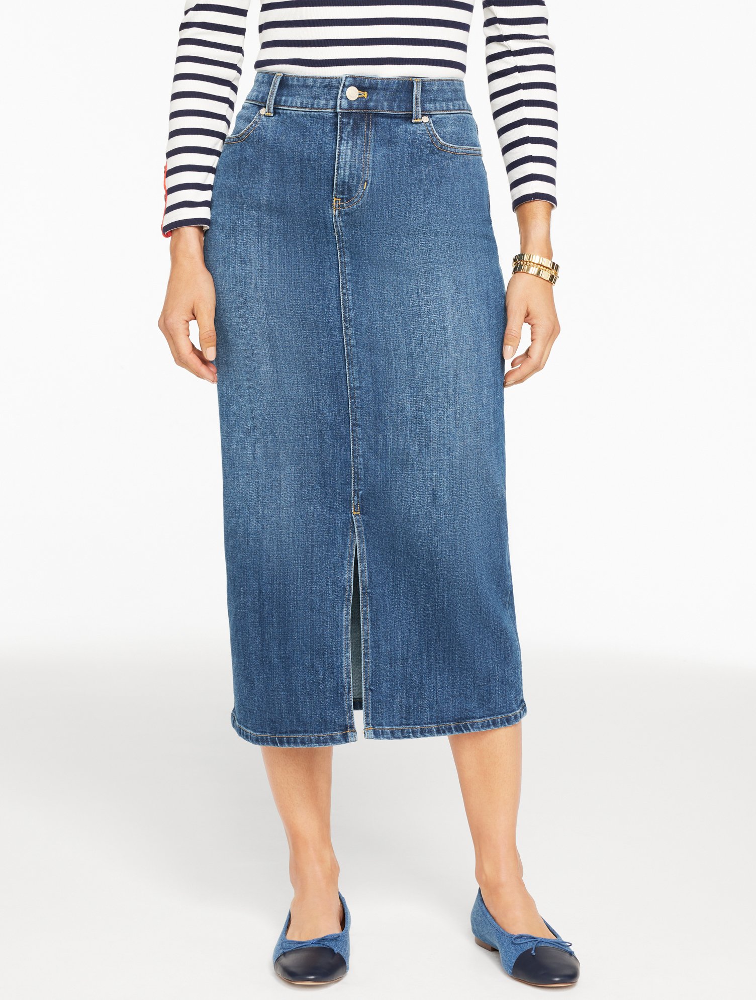 Denim Midi Skirt - Miramar Wash