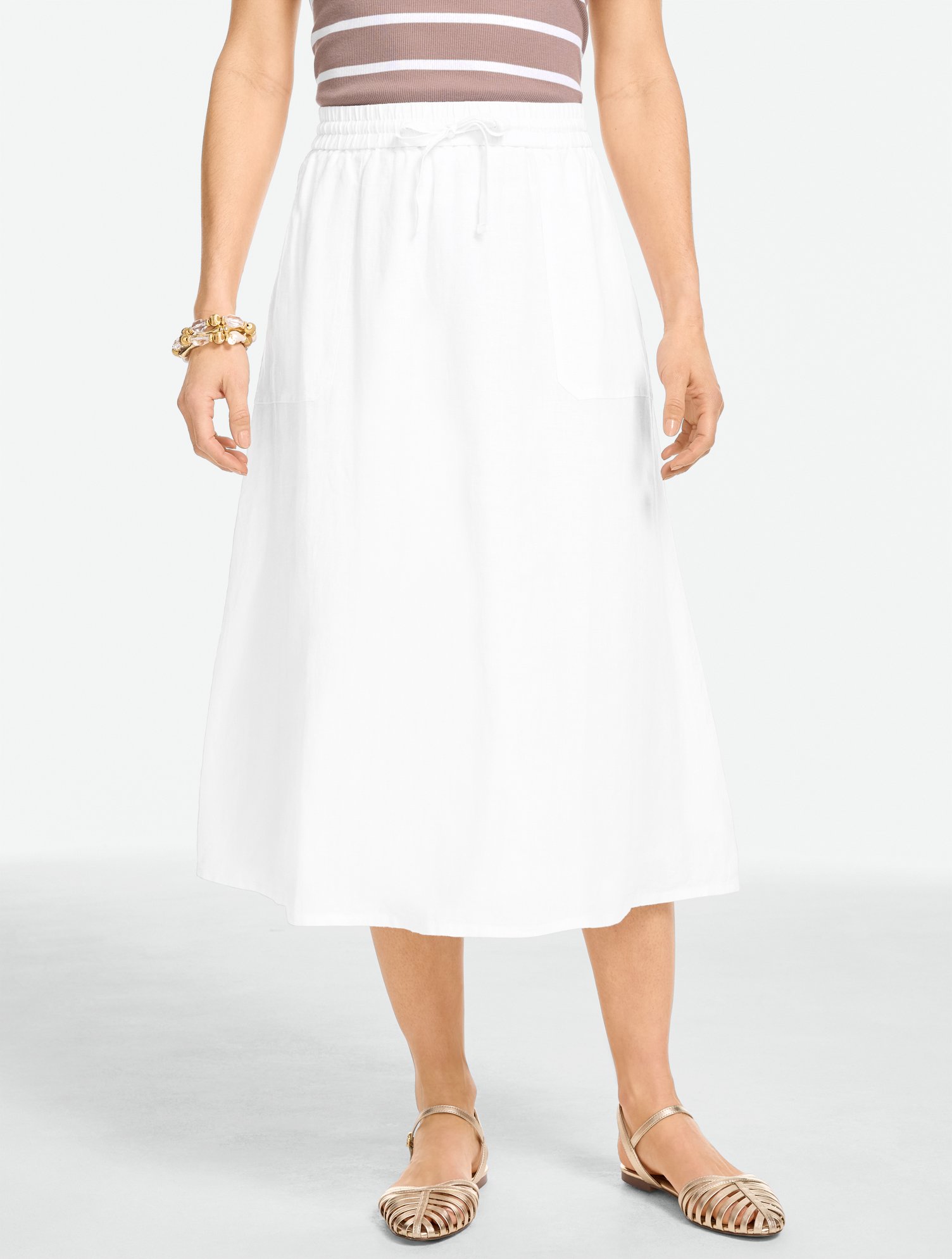 Linen Fit & Flare Skirt