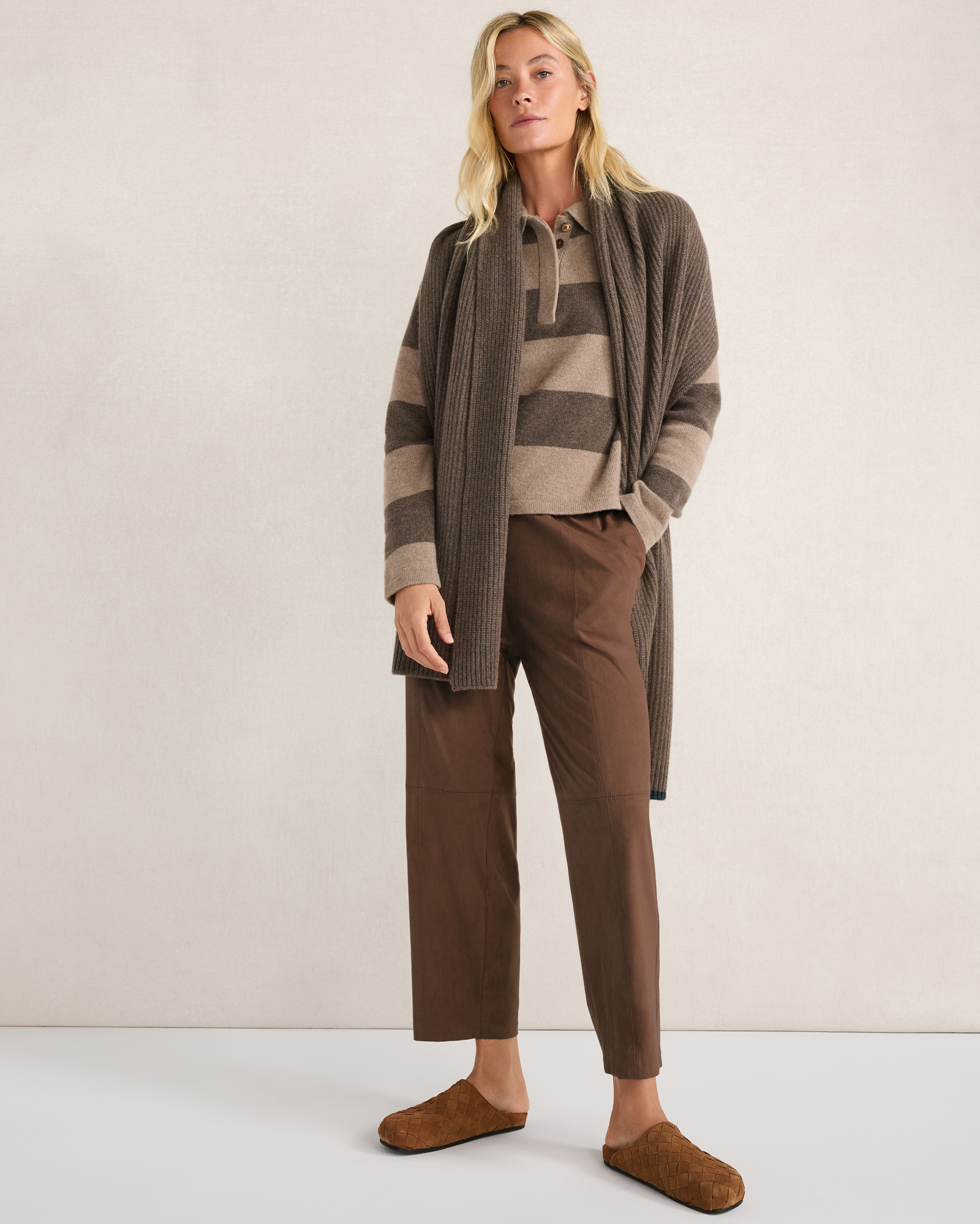 Faux Suede Seamed Pants