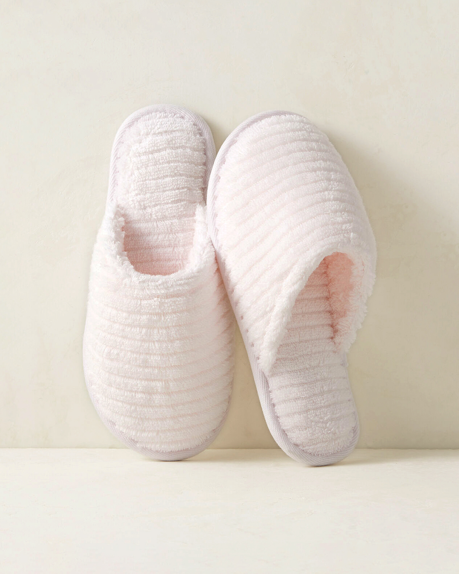 Talbots Organic Cotton Terry Ripple Slippers - Peony Pink - Large