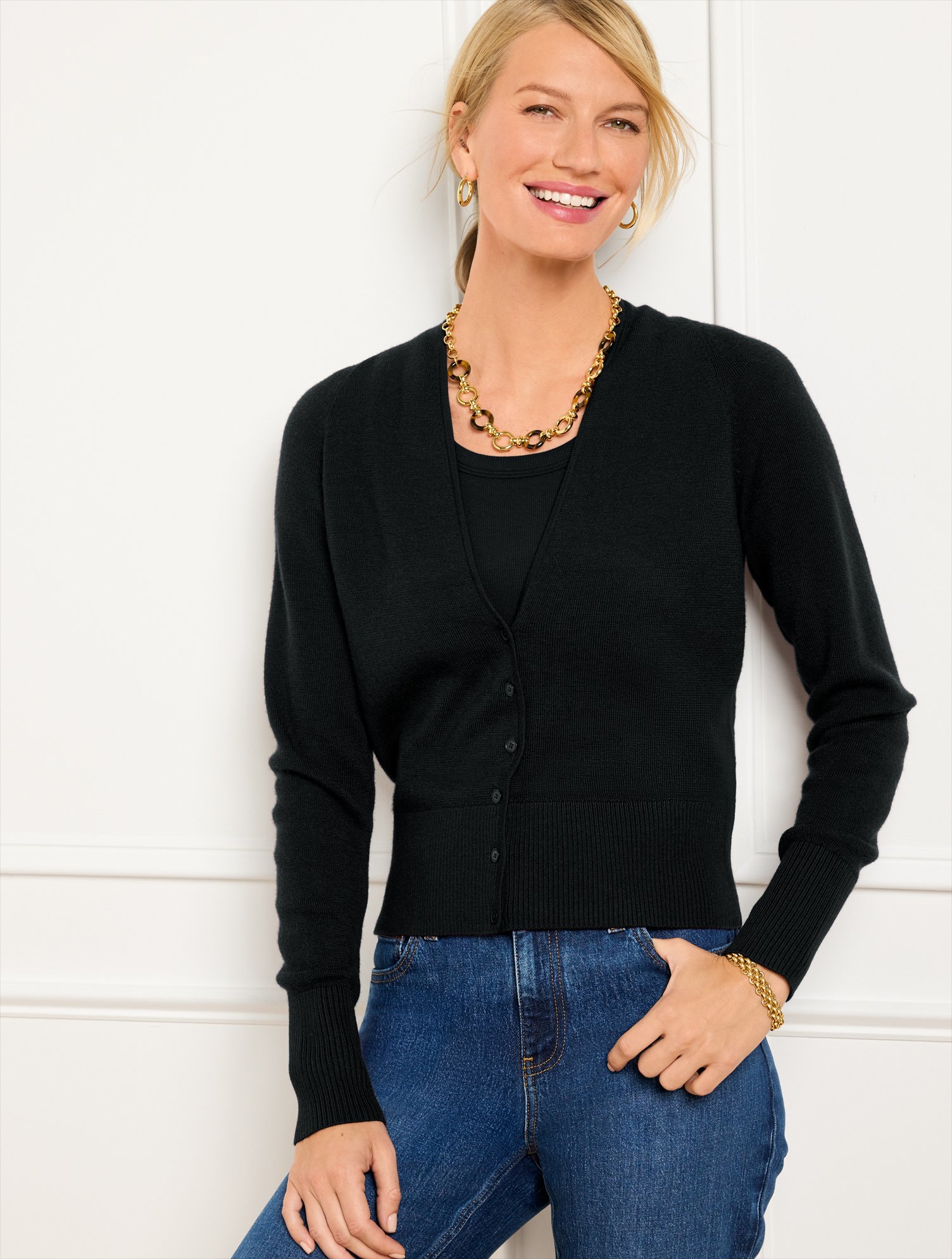 Wool Blend V-Neck Cardigan | Talbots
