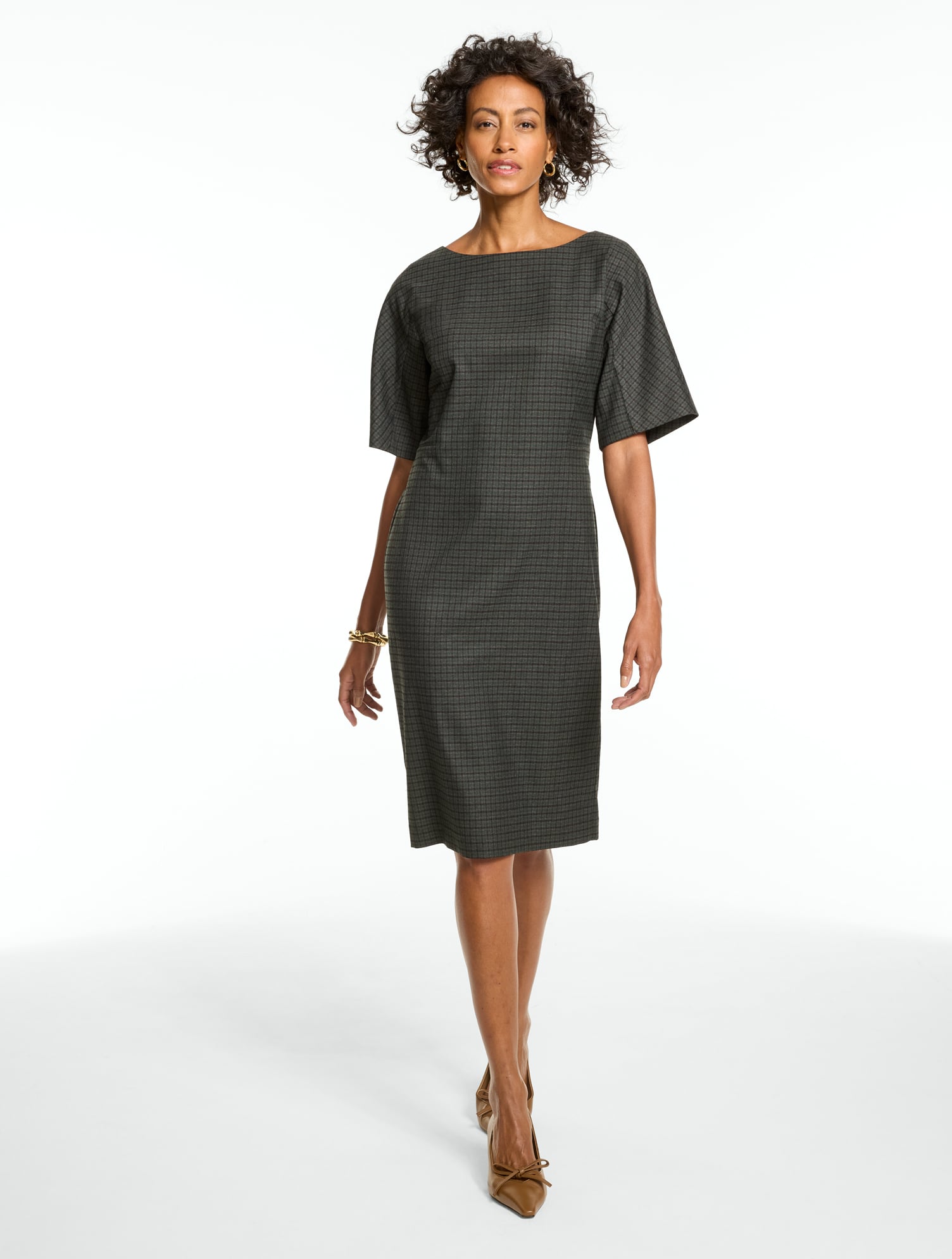 Dolman Sleeve Dress - Tomber Check