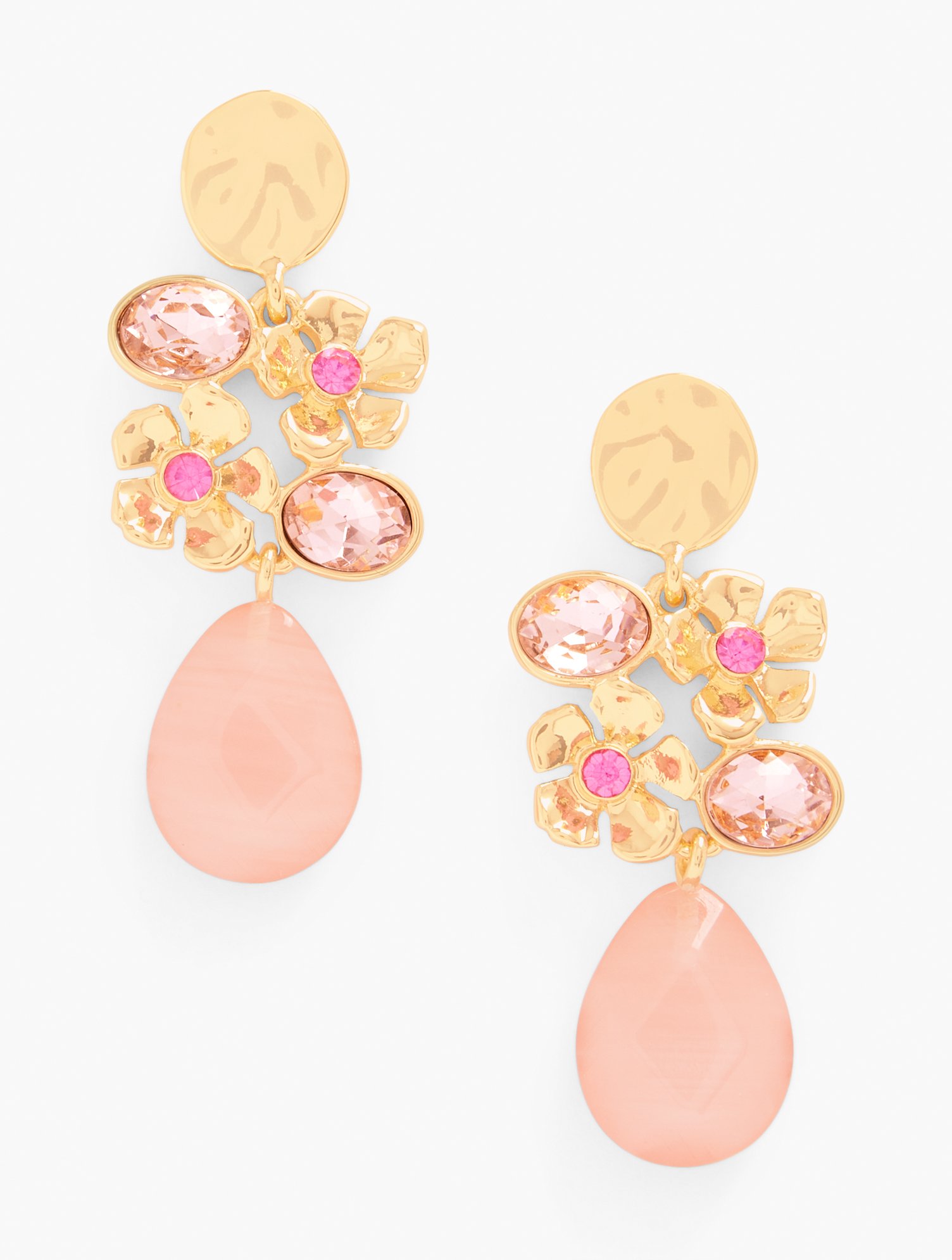 Shop Talbots Beautiful Bouquet Drop Earrings - Peach Sorbet/gold - 001  In Peach Sorbet,gold