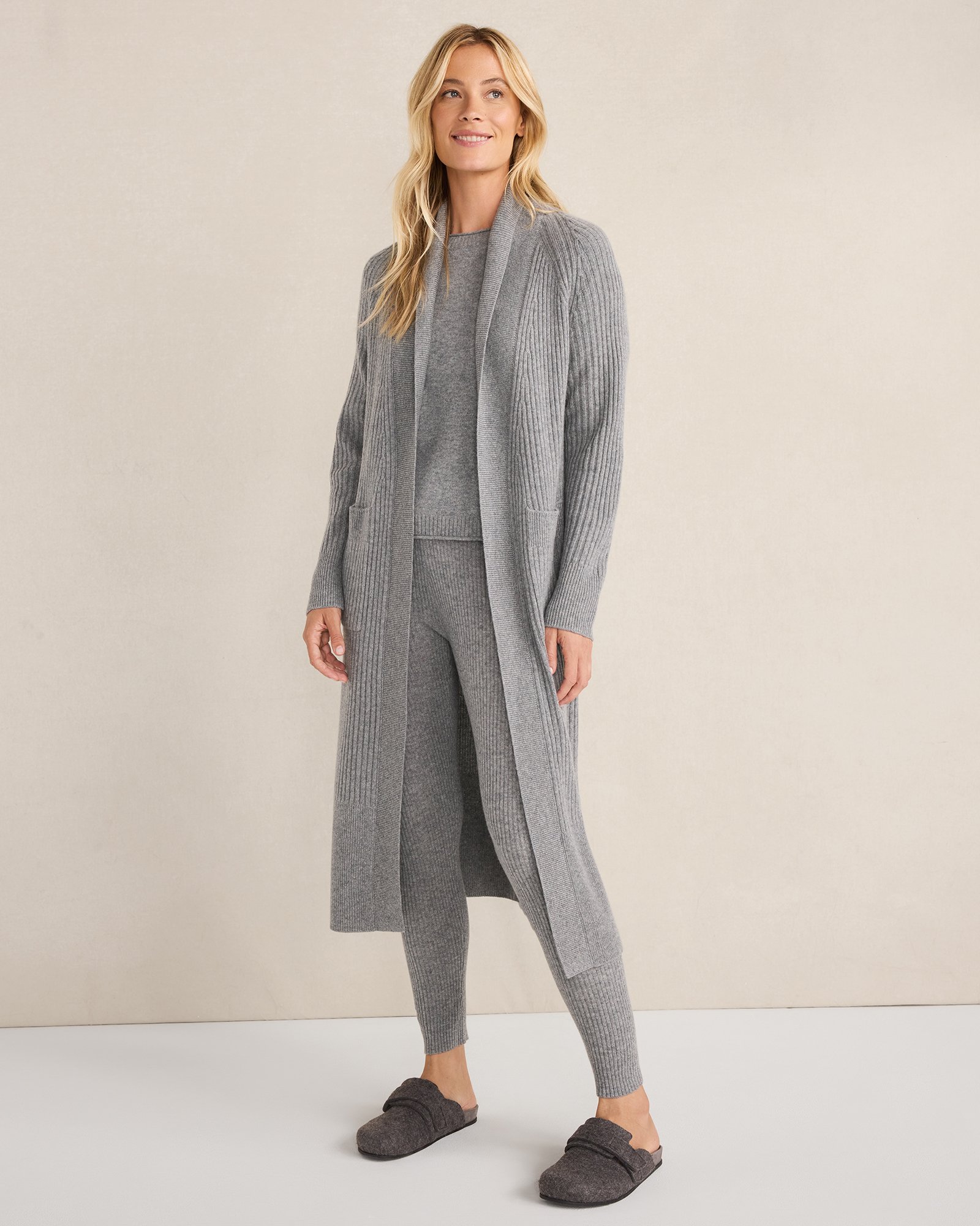Cashmere Rib Knit Duster