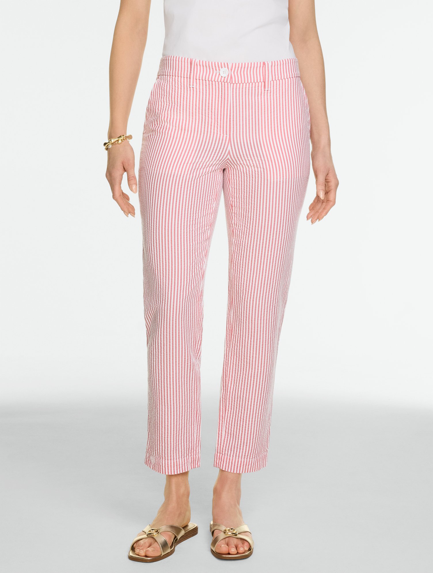 Seersucker Perfect Crop - Ocean Stripe Curvy Fit