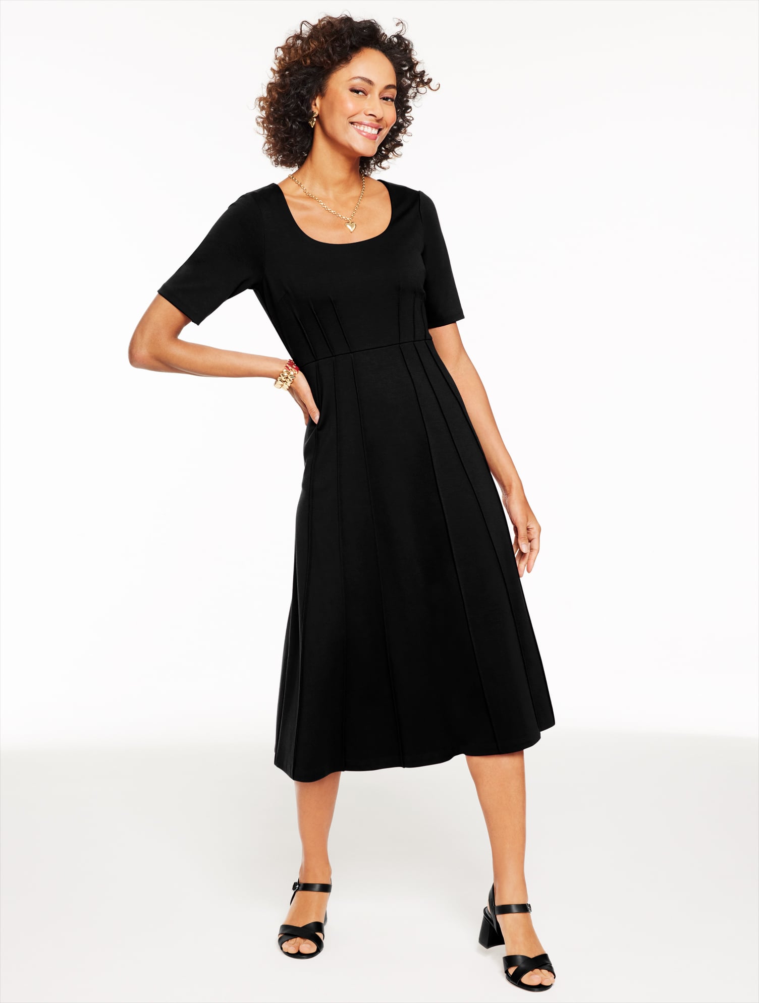 knitted collar midi dress Golden High Collar Lurex Knit Midi Dress main image 0