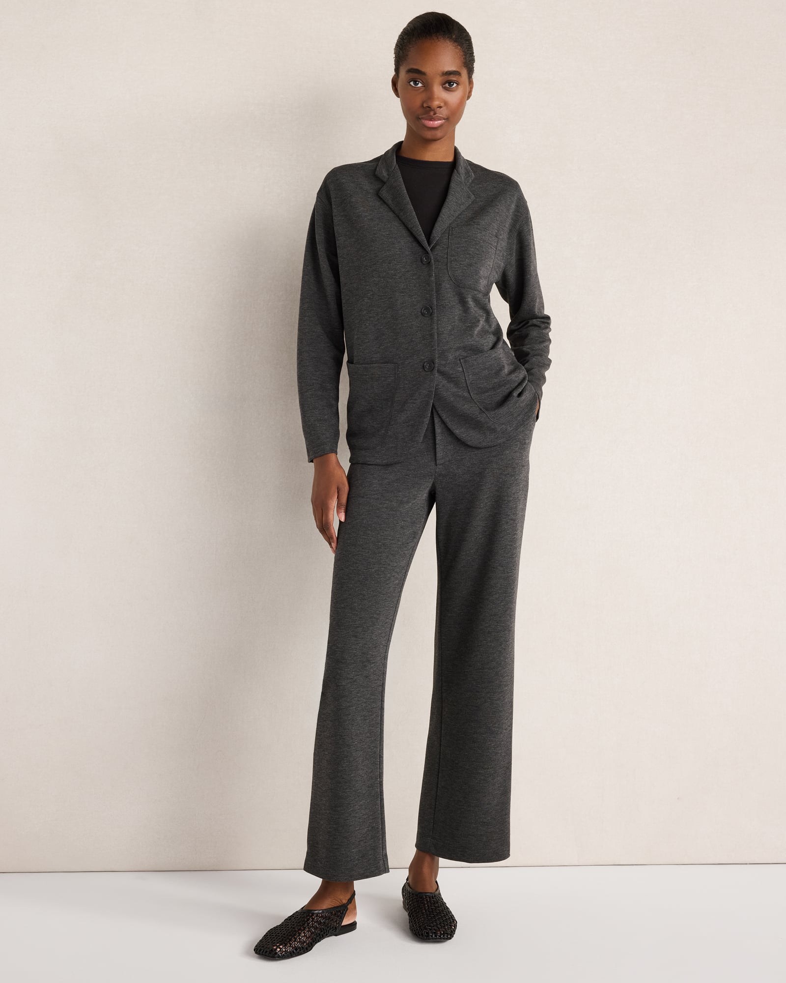 Soft Knit Straight Leg Trousers