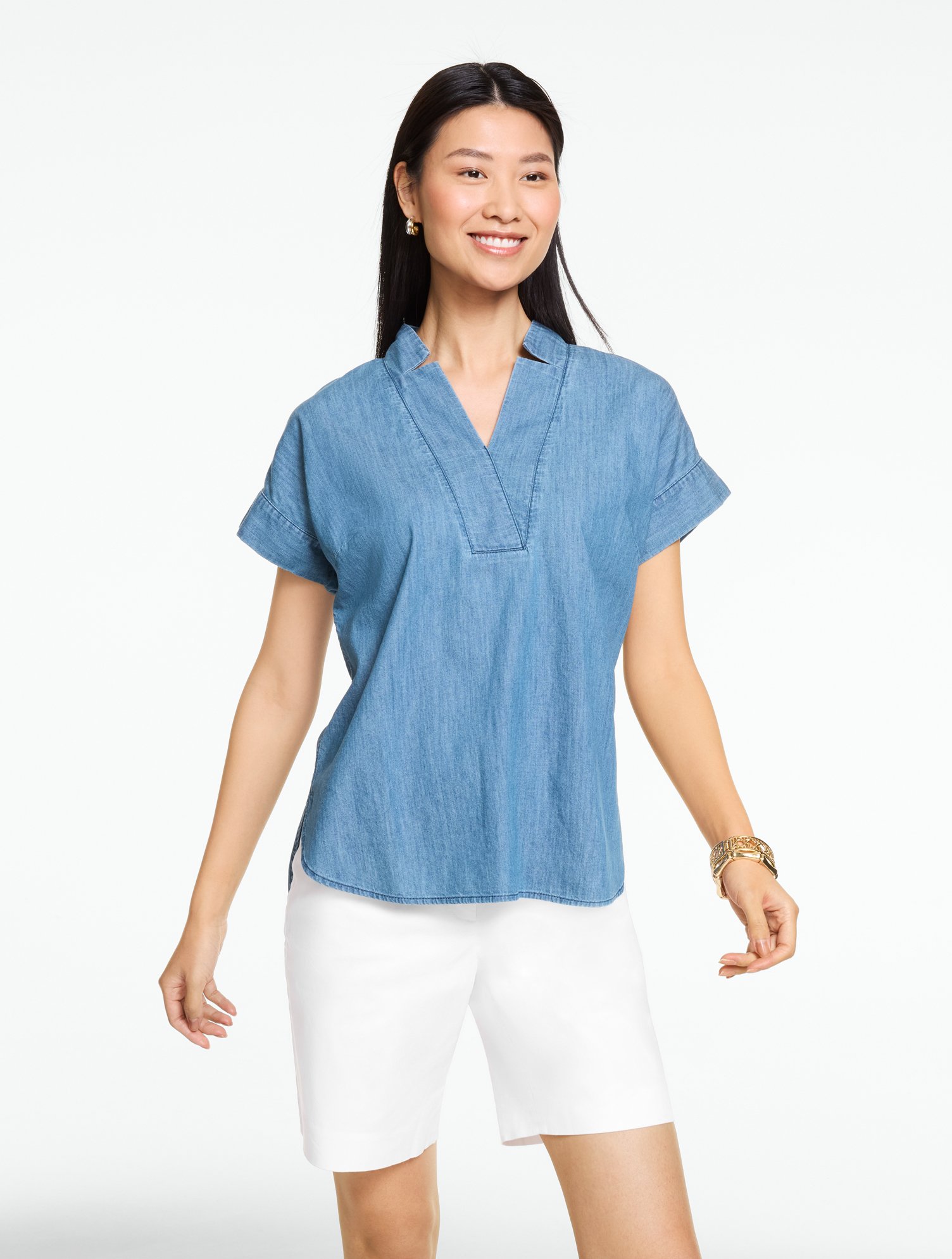 Extended Shoulder Denim Popover - Catalina Breeze Wash