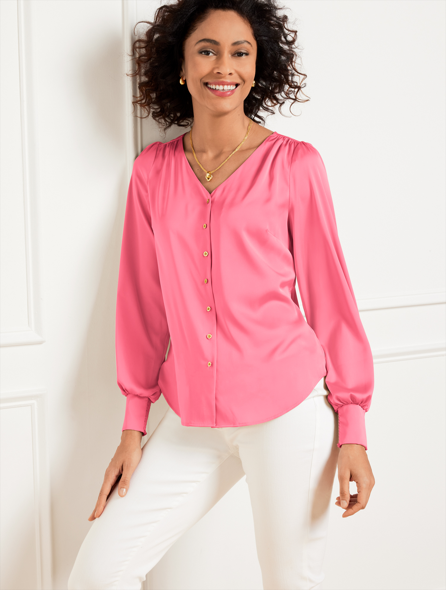Metallic Floral Jacquard Peplum Top | Talbots