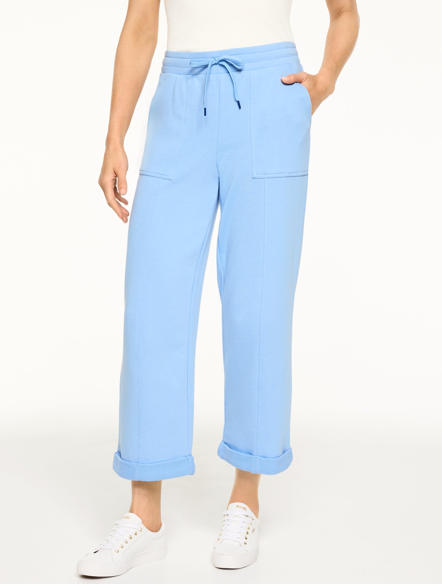 Cozy French Terry Wide Crop Pants