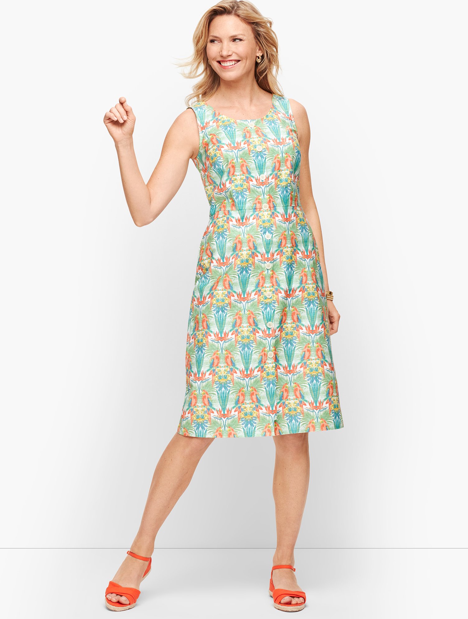 Tropical Print Shift Dress | Talbots