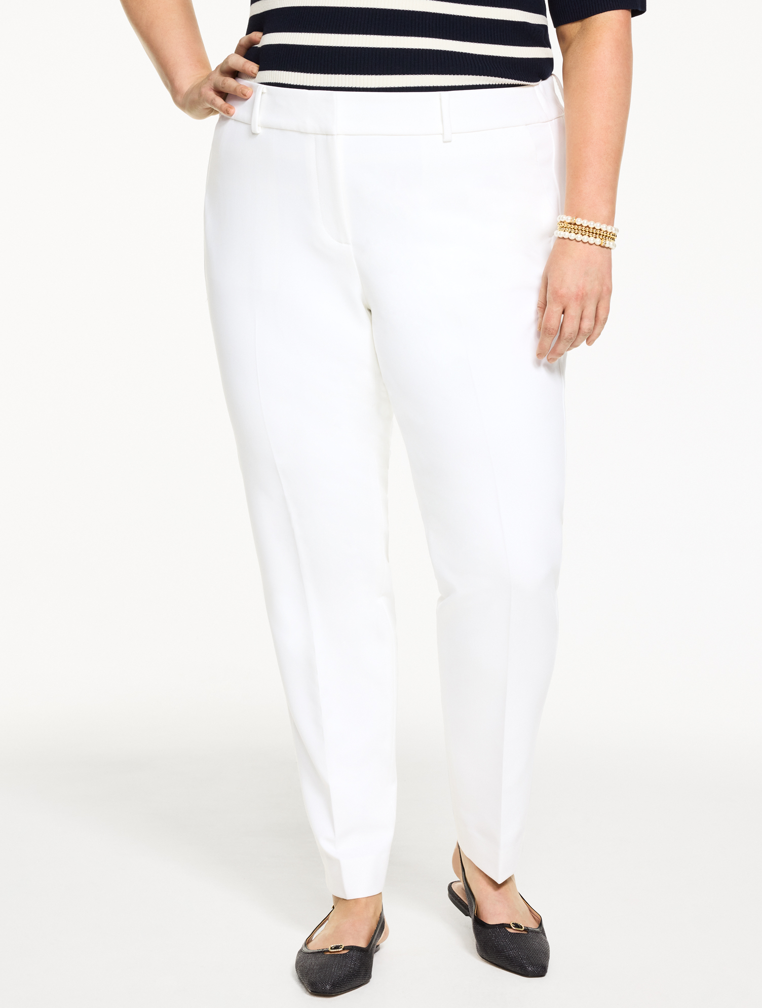 Talbots Hampshire Lightweight Double Cloth Straight Ankle Pants - Lined