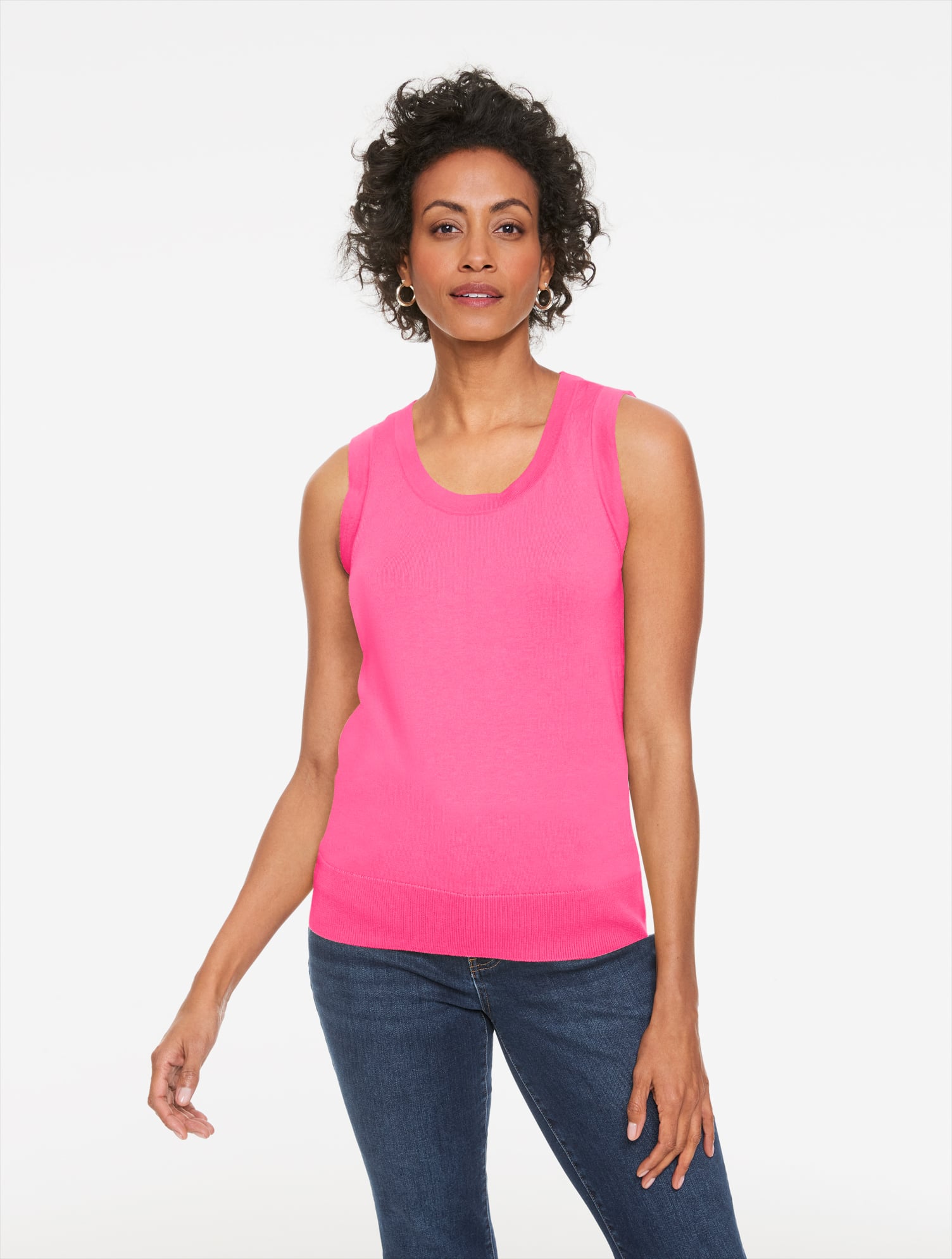 Petite - Charming Shell Sweater - Bright Pink - 2XS Talbots