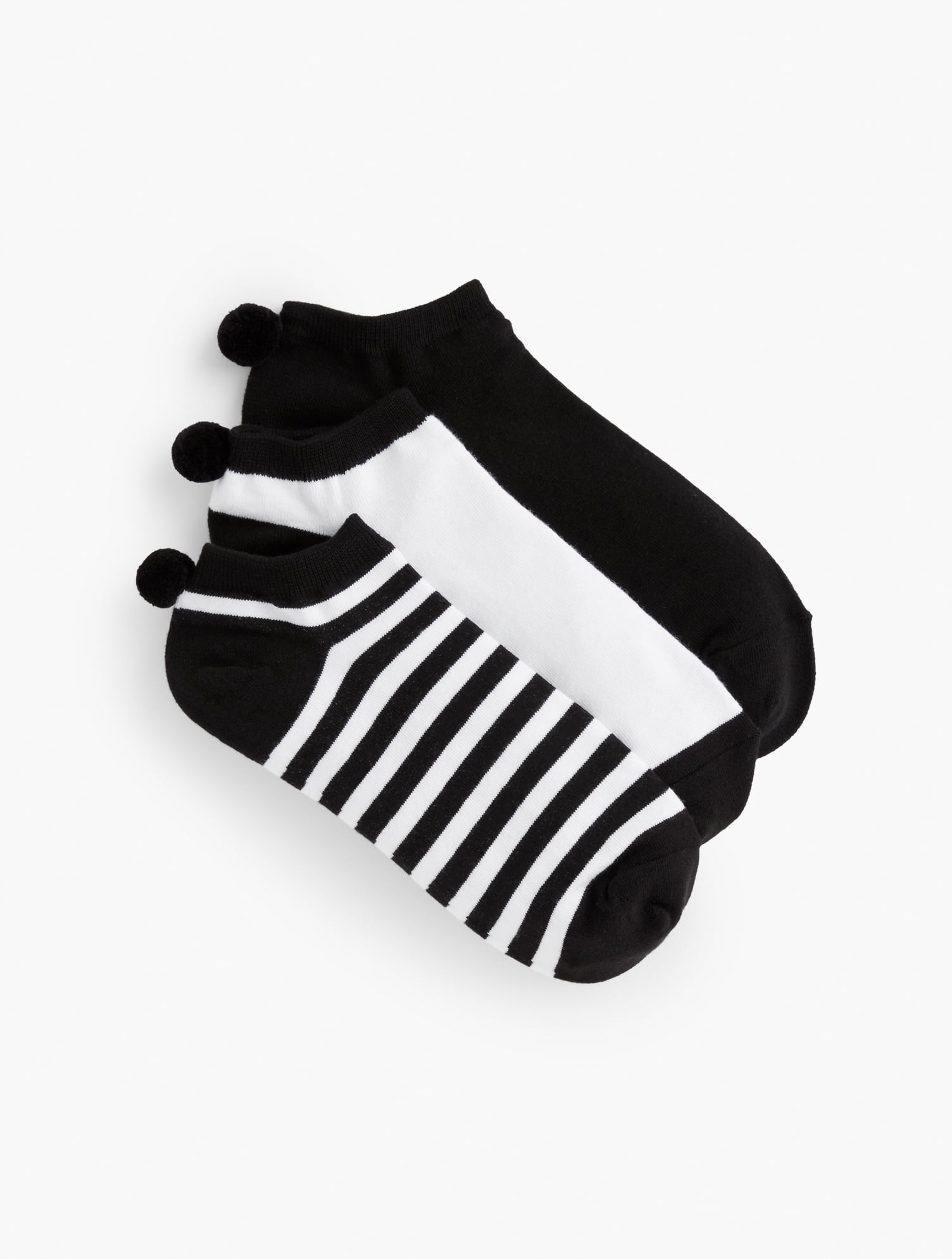 Three Pair Pom Pom Socks - thumbnail 4