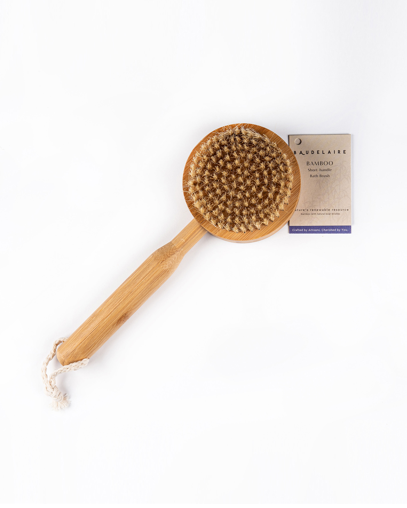 Talbots Baudelaire Bamboo Short Handle Bath Brush - 001