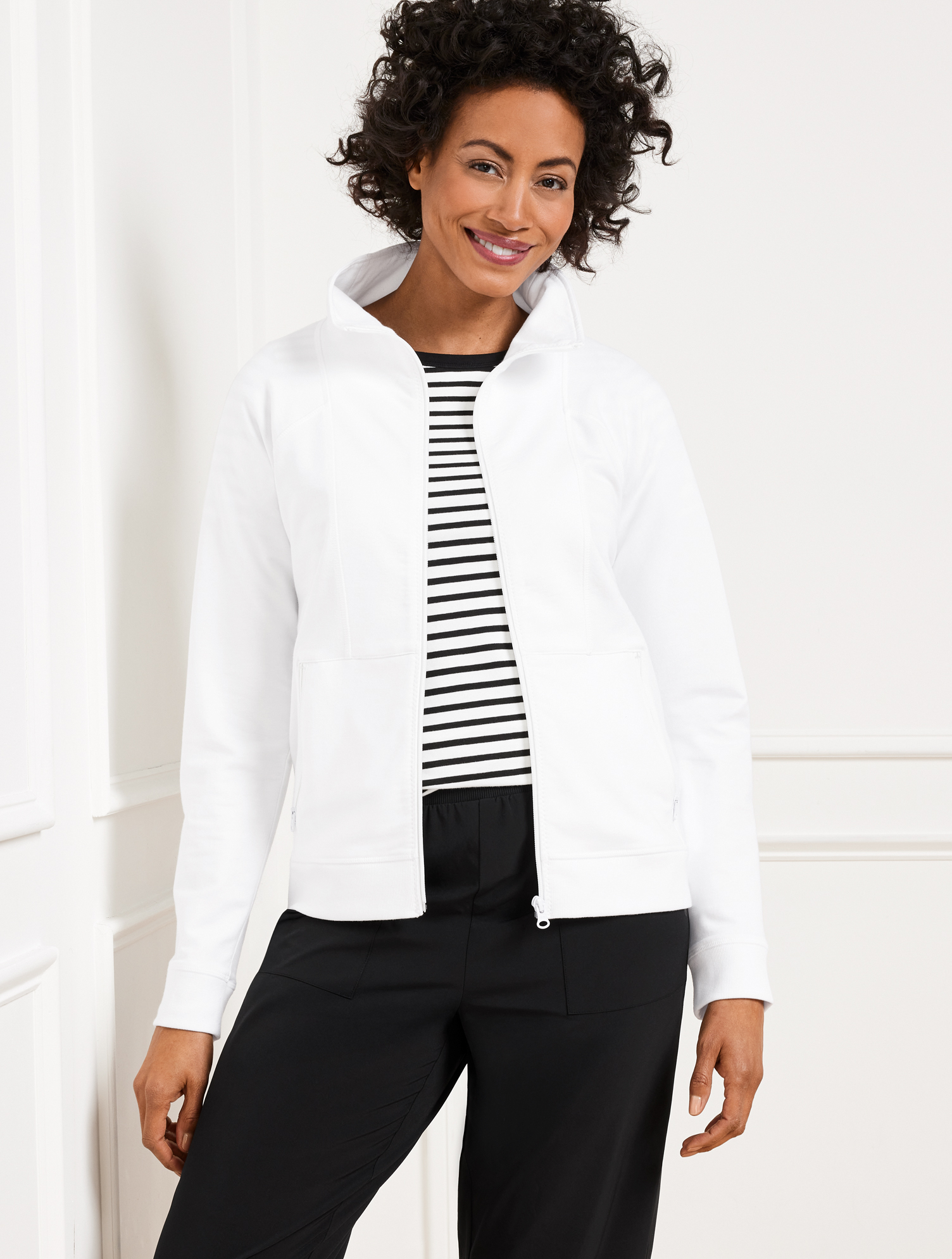 Modal French Terry Full Zip Jacket | Talbots