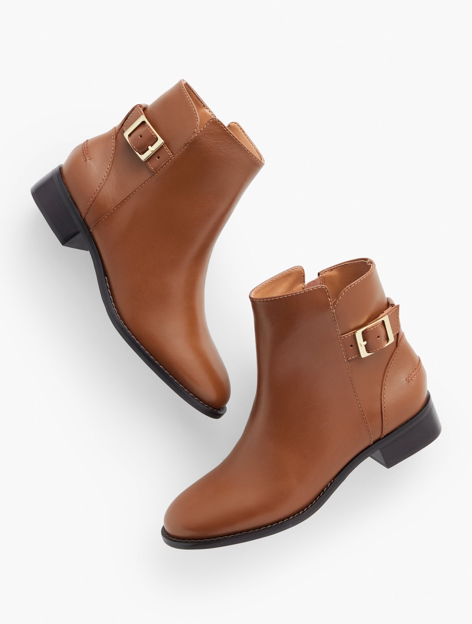 Tish Leather Buckle Ankle Boots | Talbots