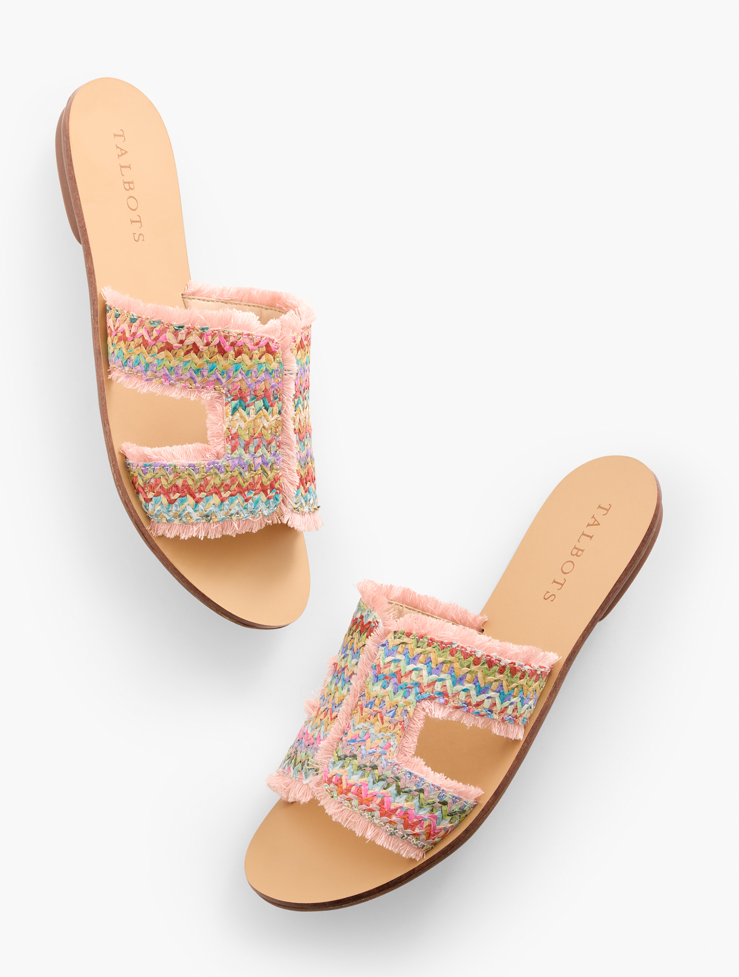 Hannah Frayed Straw Slides