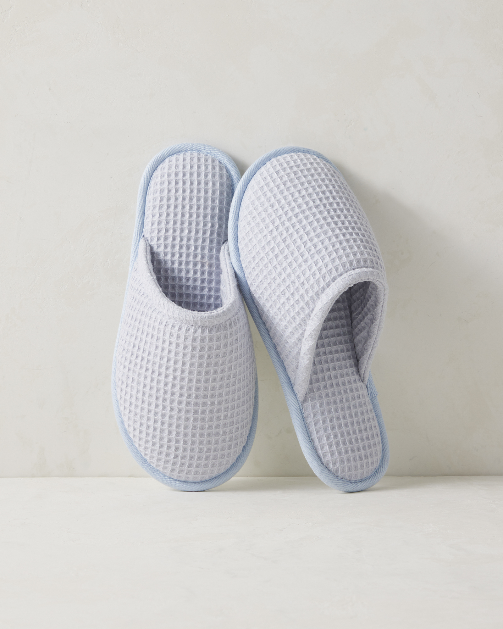 Talbots Organic Cotton Terry Waffle Slippers - Serenity Blue - Xs