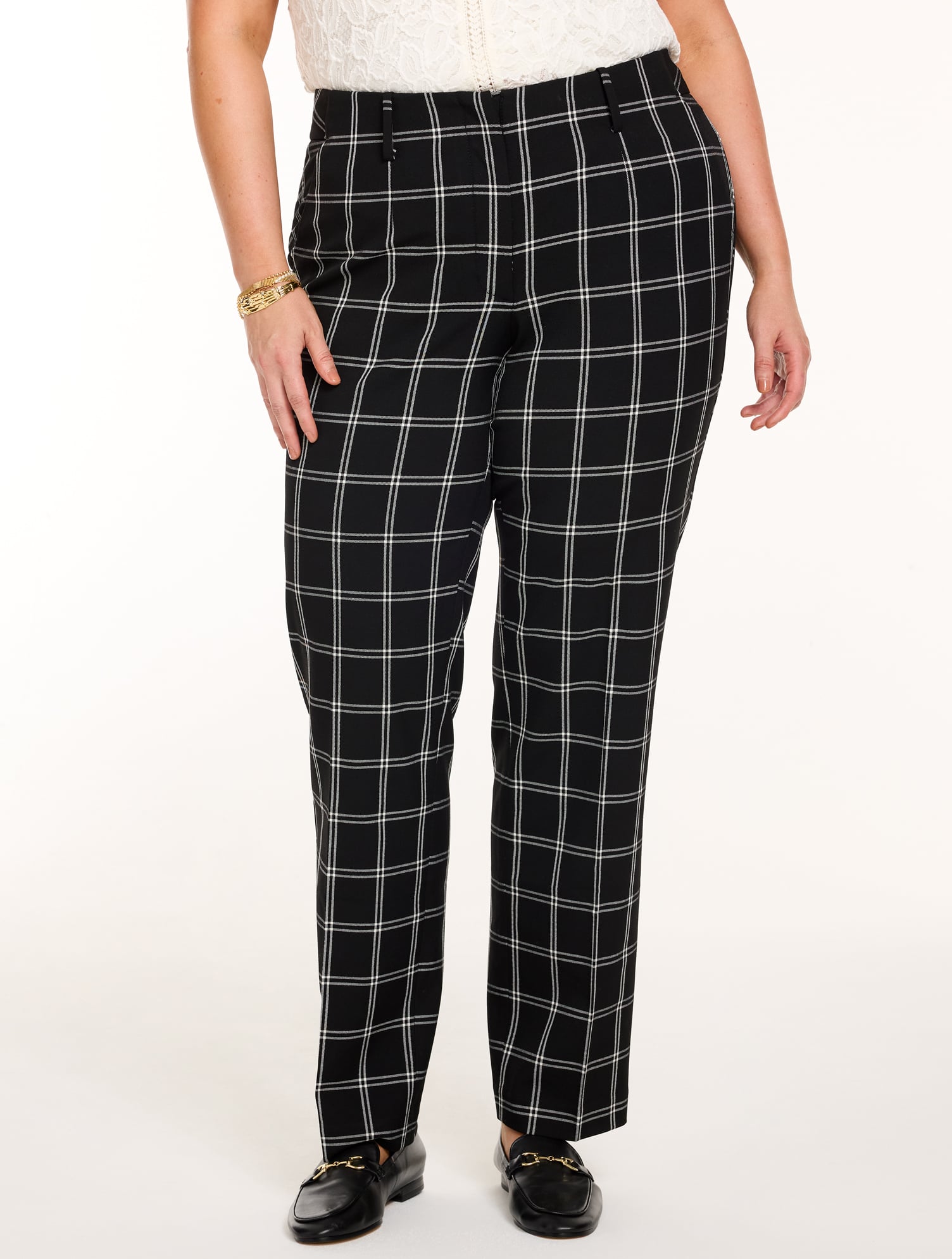 Talbots Southampton Tailored Stretch Straight Leg Pants - Double Windowpane - thumbnail 4