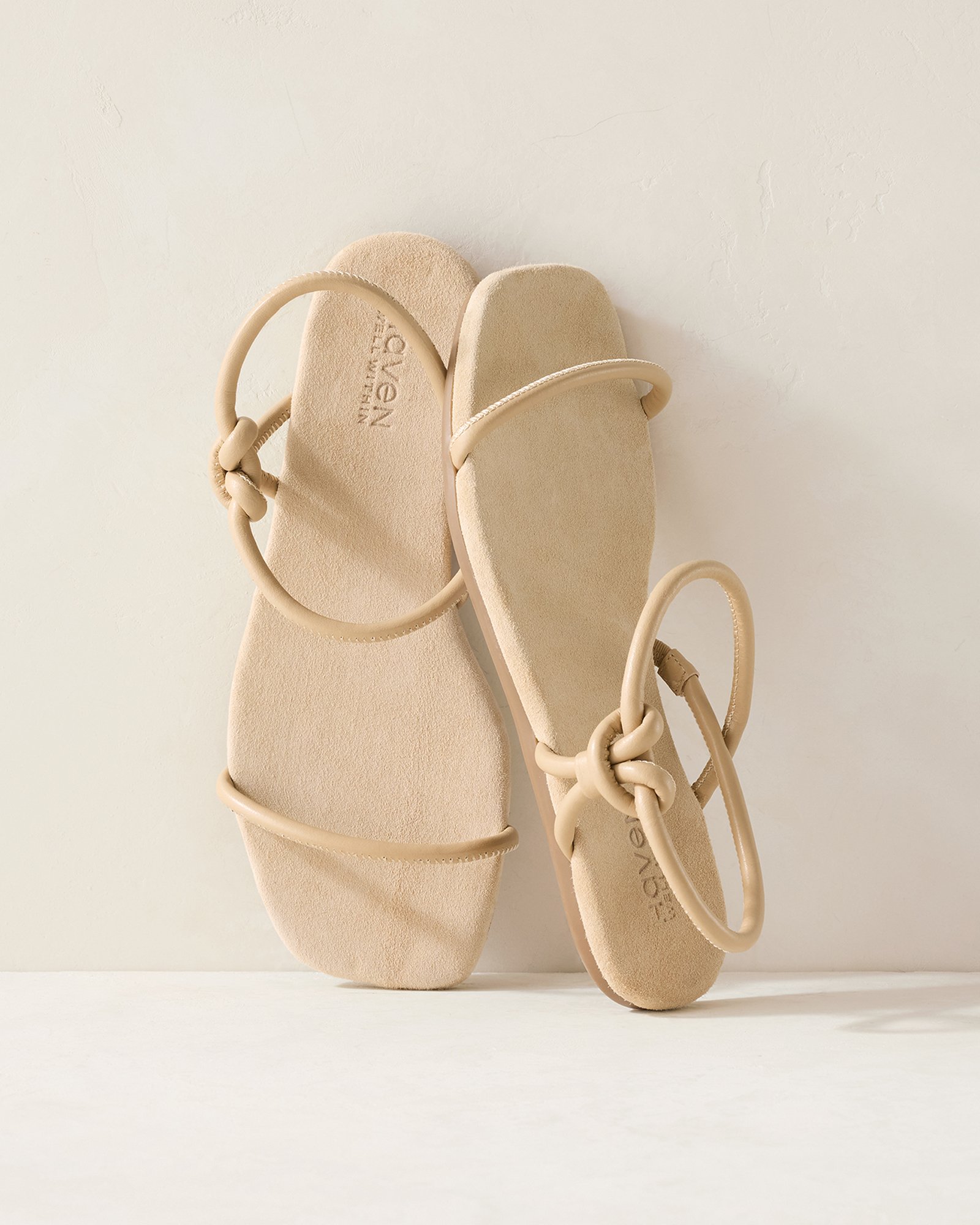 Leather Double Strap Knot Sandals