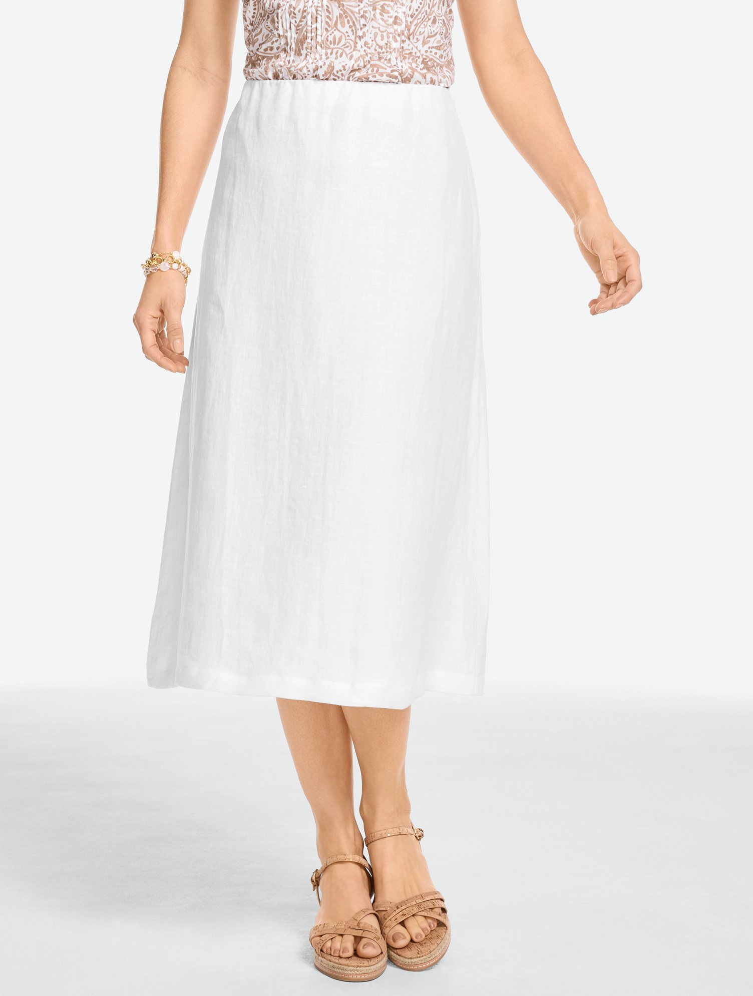 Linen Slip Midi Skirt
