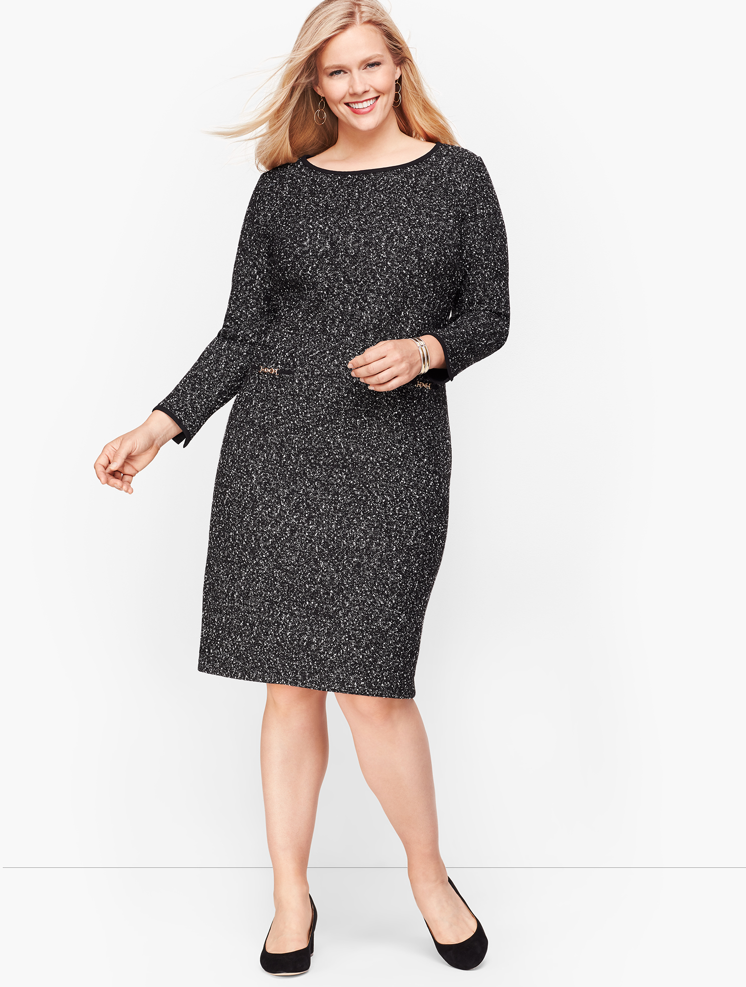 Knit Tweed Shift Dress | Talbots