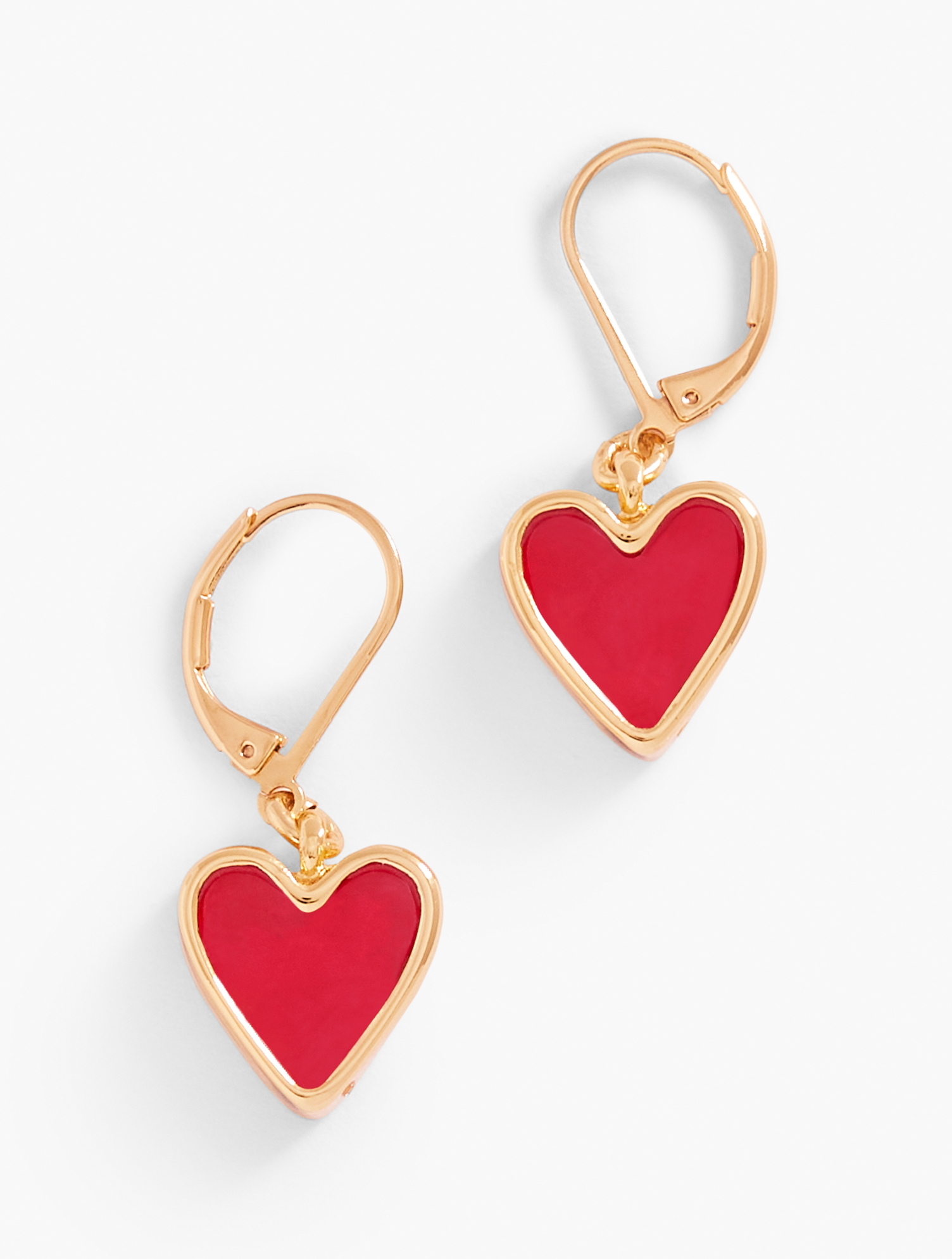 Talbots Mixed Hearts Drop Earrings - Red/gold - 001  In Red,gold