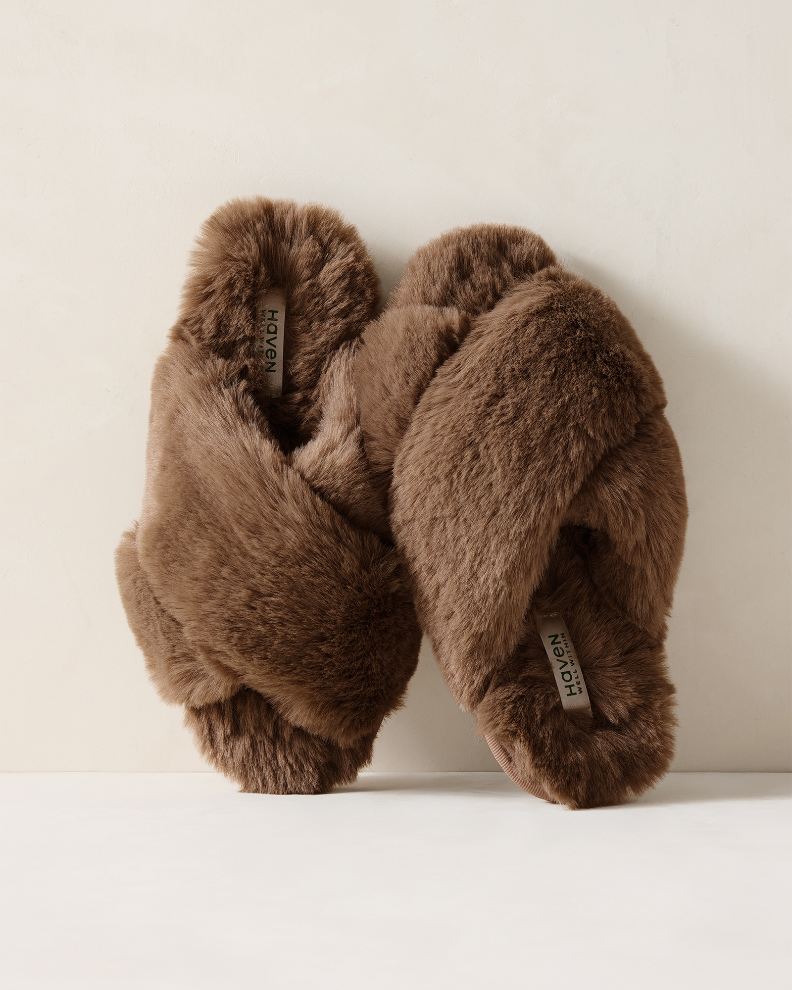 Faux Fur Criss-Cross Slippers - thumbnail 7