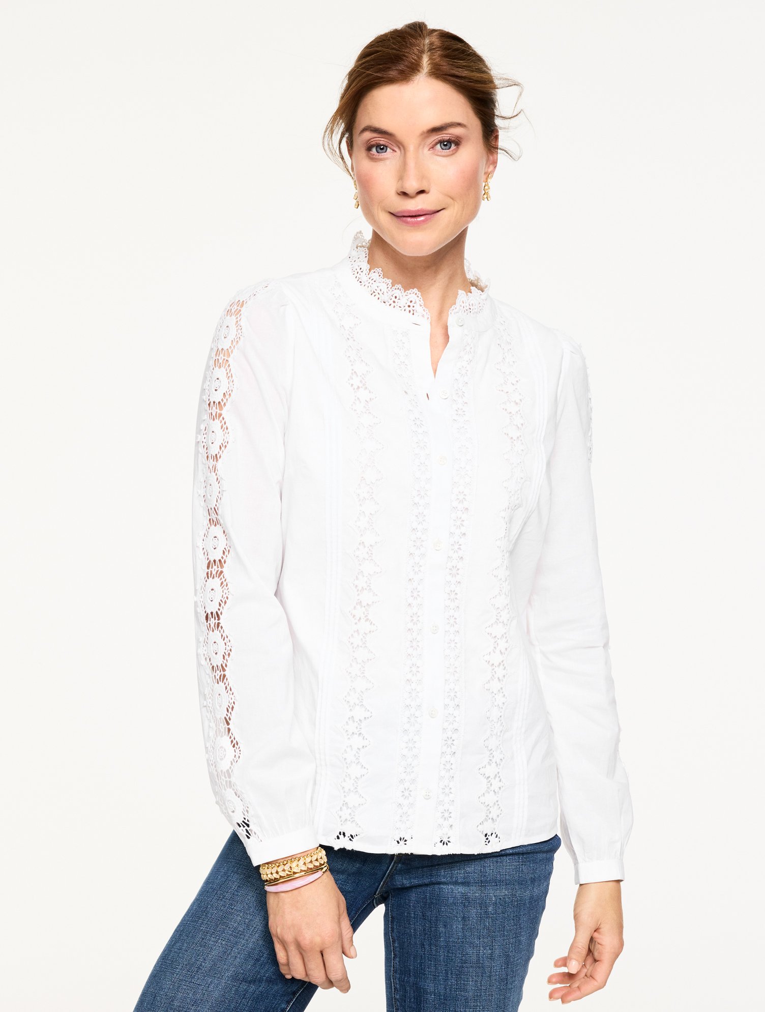 Lace Trim Voile Top