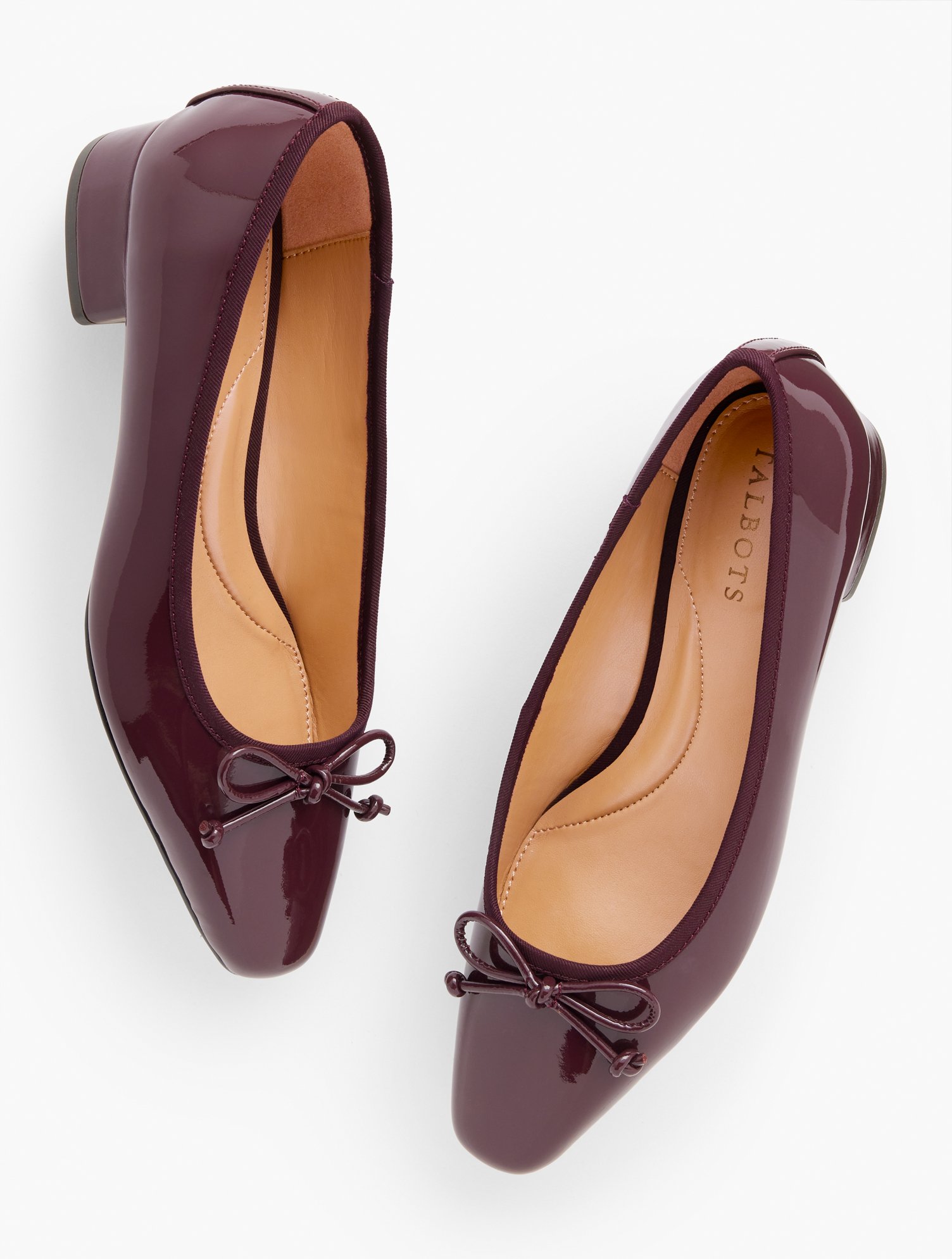 Talbots Vanessa Block Heel Pumps - Patent Leather - Rich Burgundy - 11m In Rich Burgundy