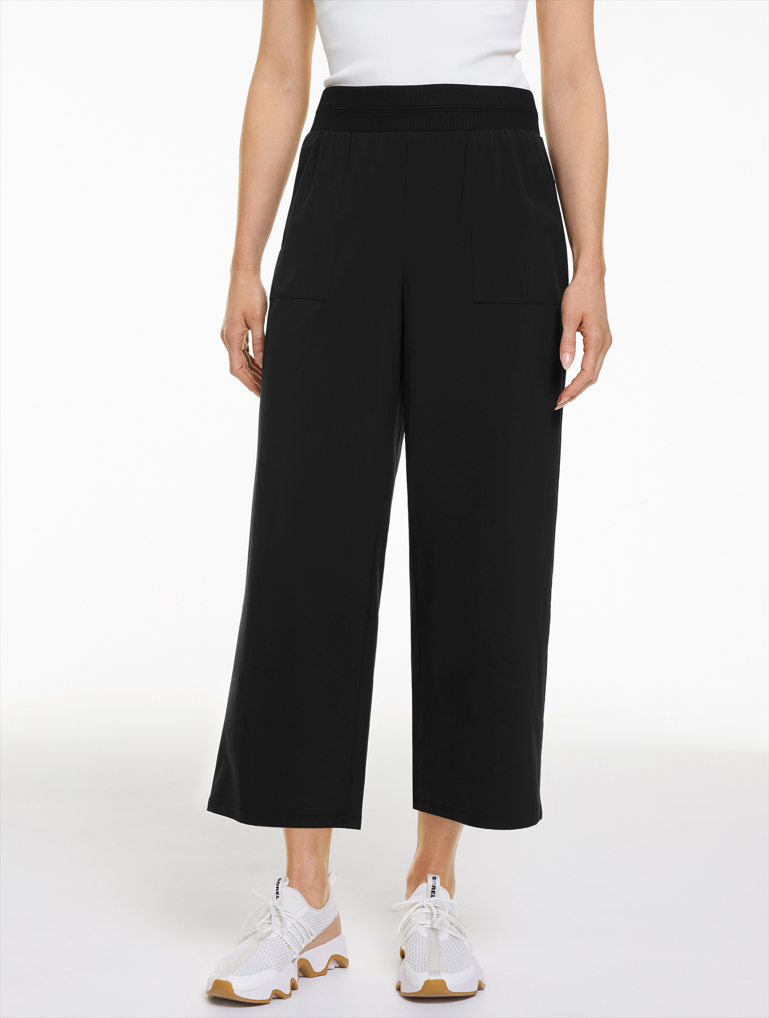 Lightweight Woven Stretch Wide Ankle Pants