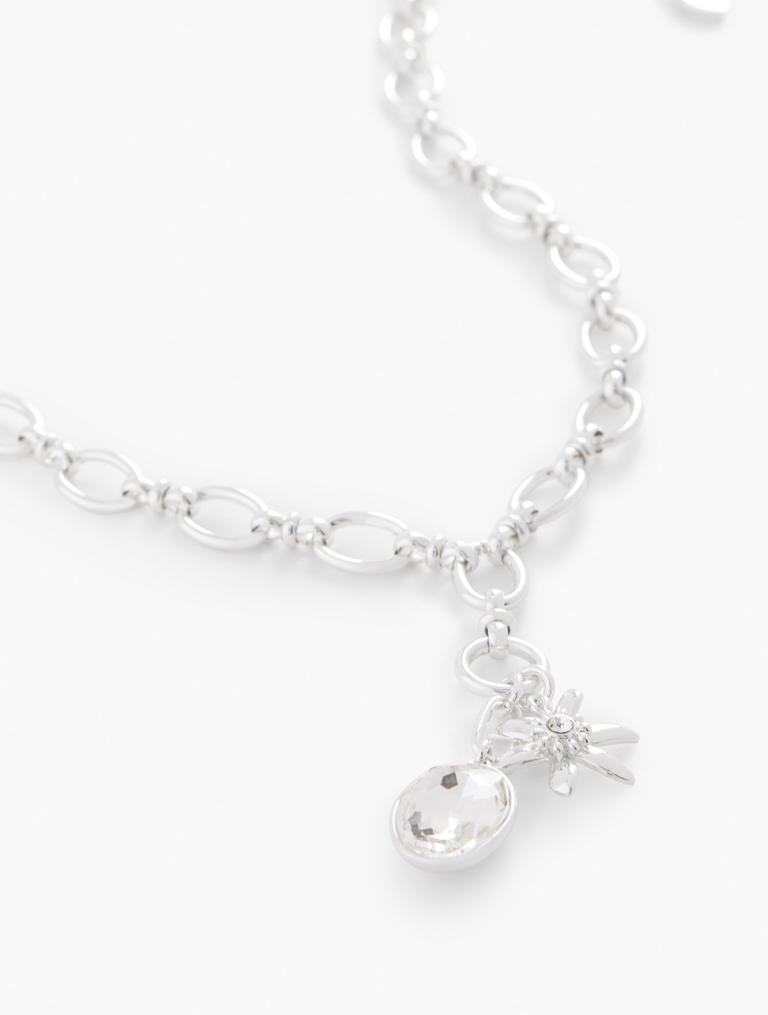 Talbots Mignonne Gavigan For  Flower Charm Necklace - Silver - 001 In White