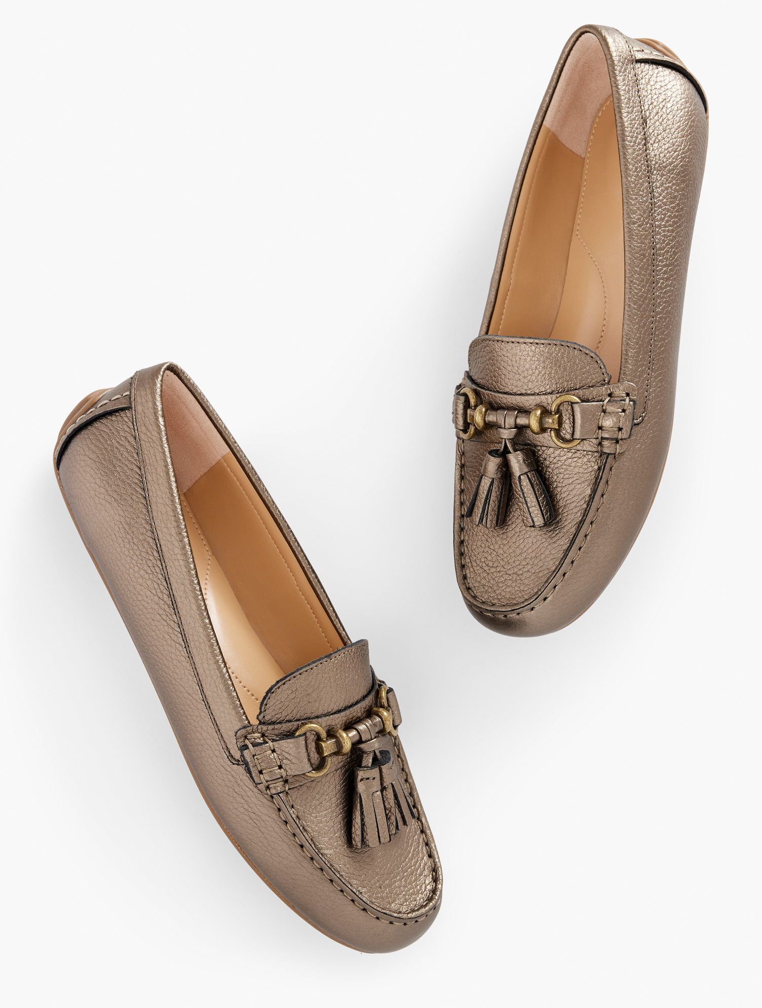 Talbots Everson Tassel Driving Moccasins Shoes - Leather - Bronze - 11m