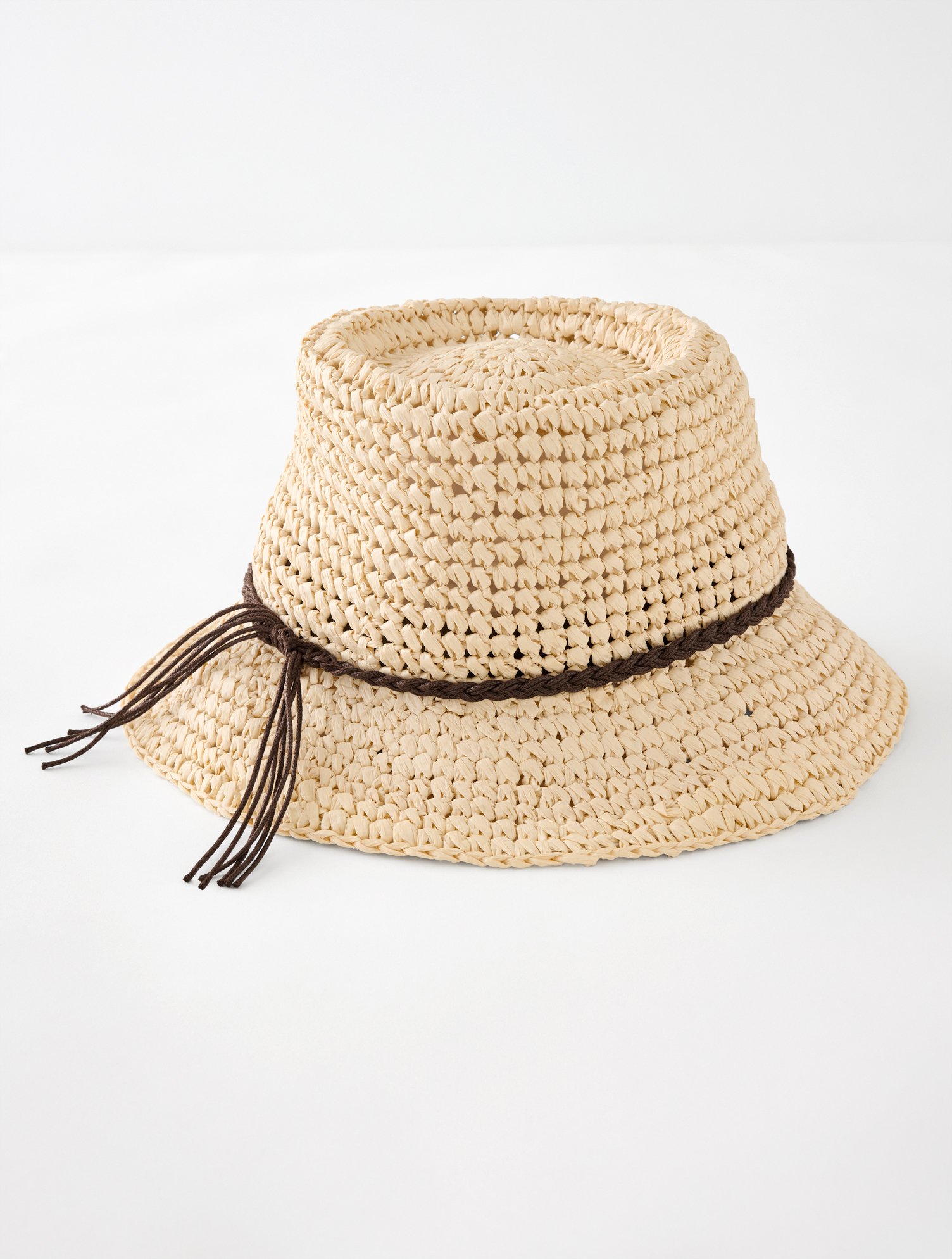 Crochet Straw Bucket Hat