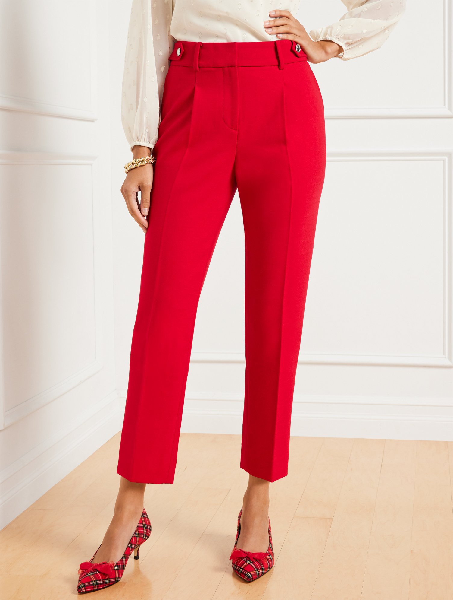 Talbots Hampshire Ankle Pants - Red - 14 - Yahoo Shopping