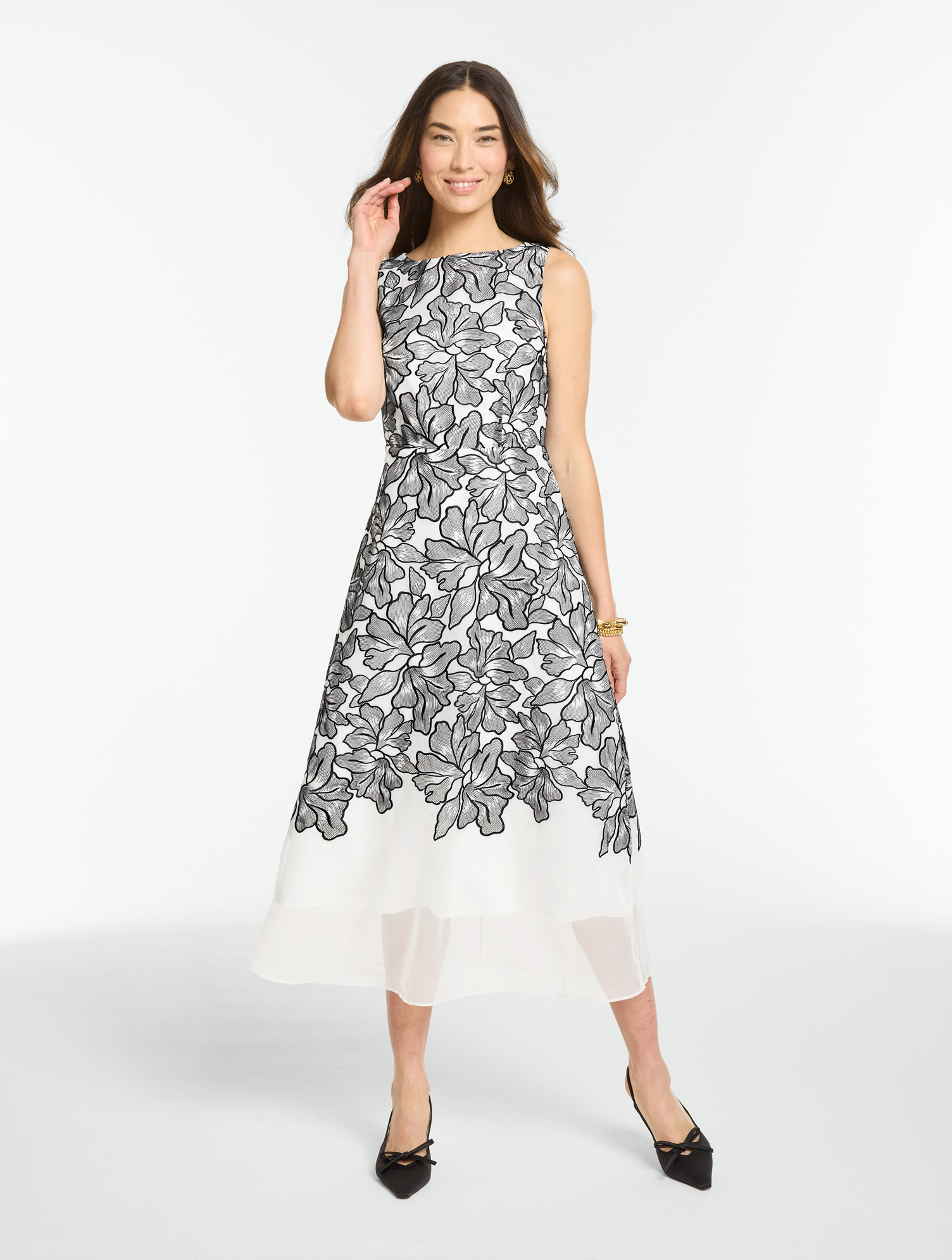RSVP Embroidered Fit & Flare Dress