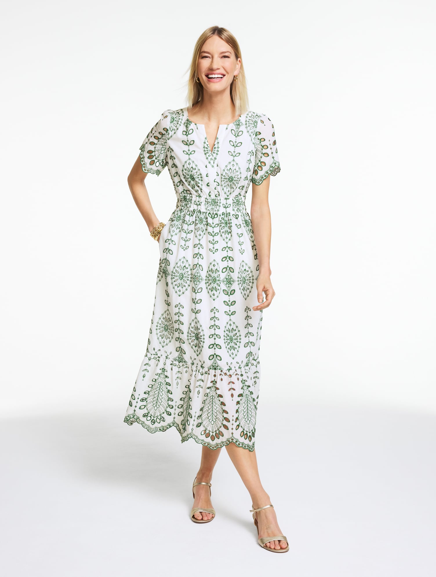 Guipure Lace Fit & Flare Dress | Talbots