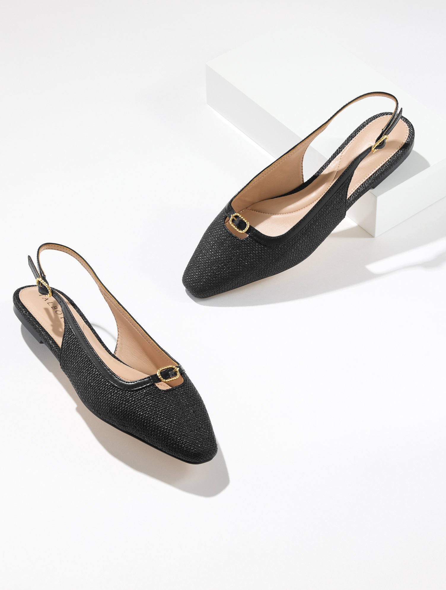 Whitley Shimmer Raffia Slingback Flats