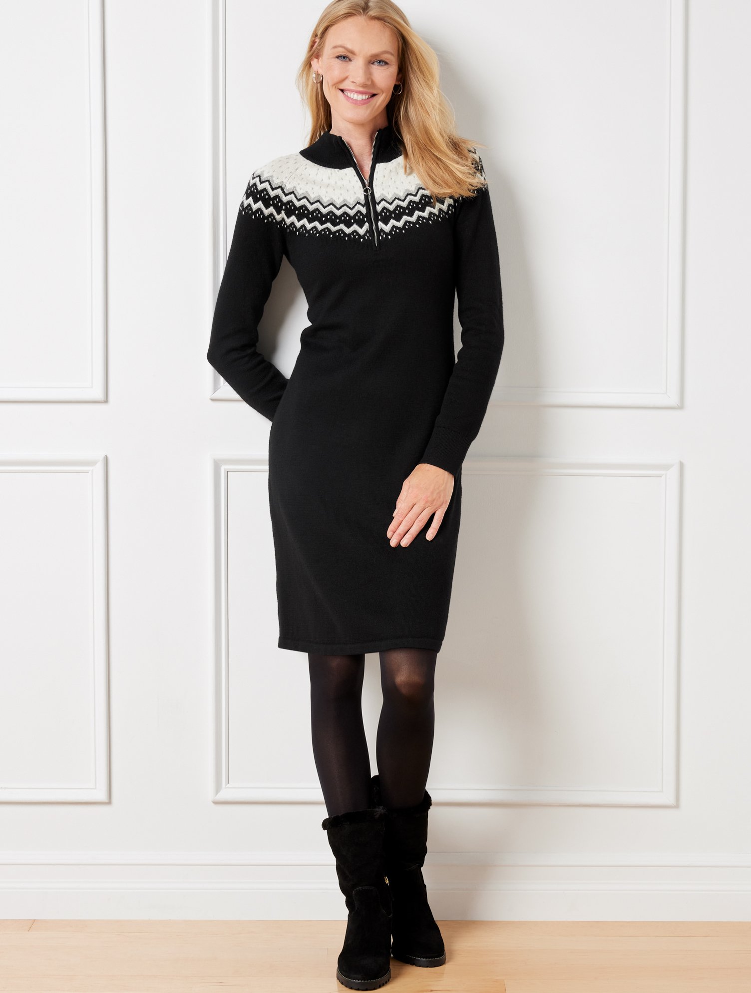 Puff Sleeve Merino Wool Dress | Talbots